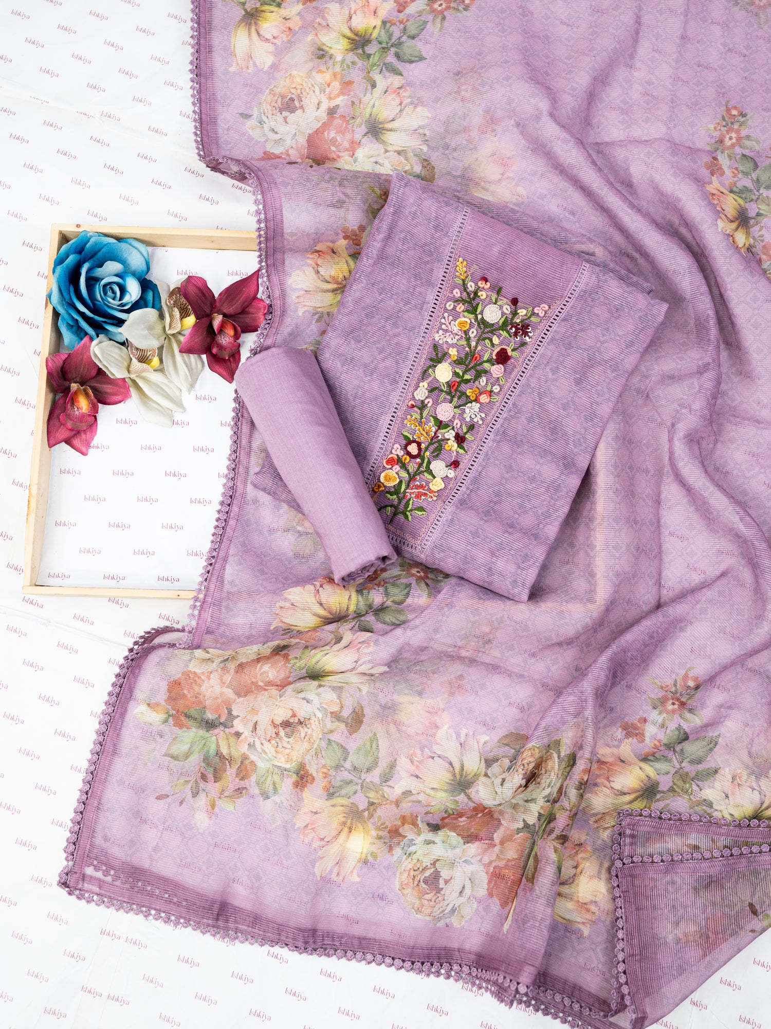 GEET-Unstitched Kota Suit Set