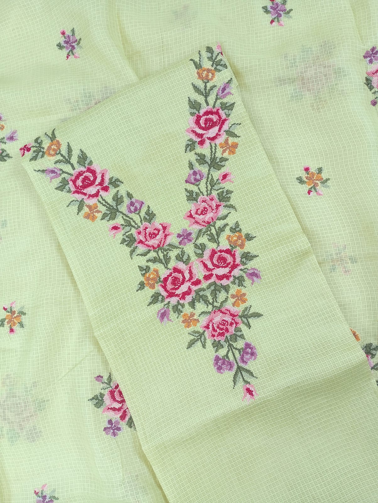 SAANJH-Unstitched Kota Suit Set