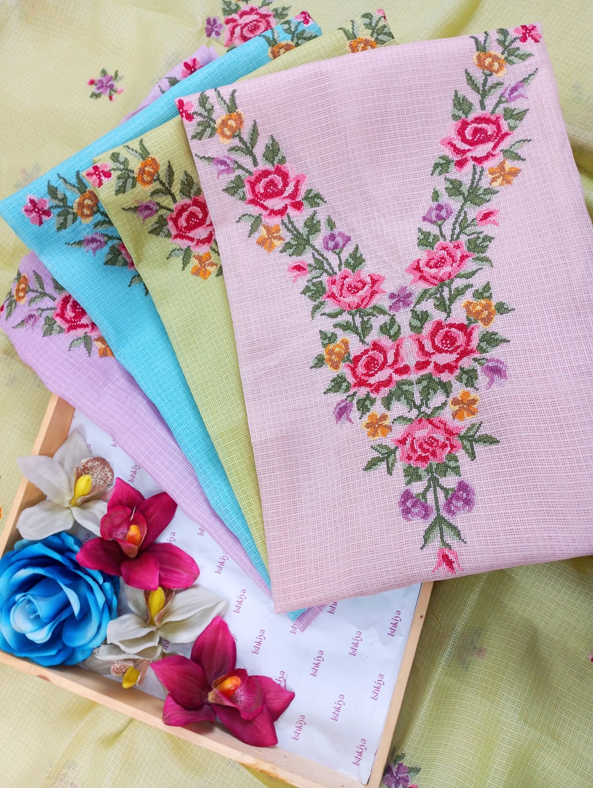 SAANJH-Unstitched Kota Suit Set