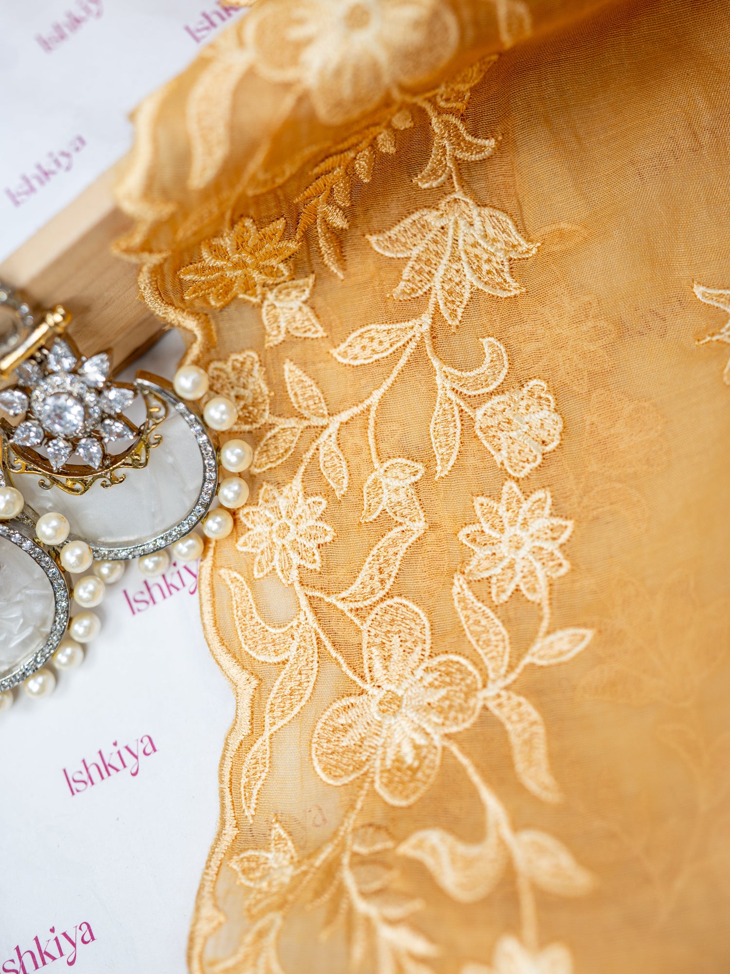 RUBAB-Unstitched Mul-Chanderi Suit Set