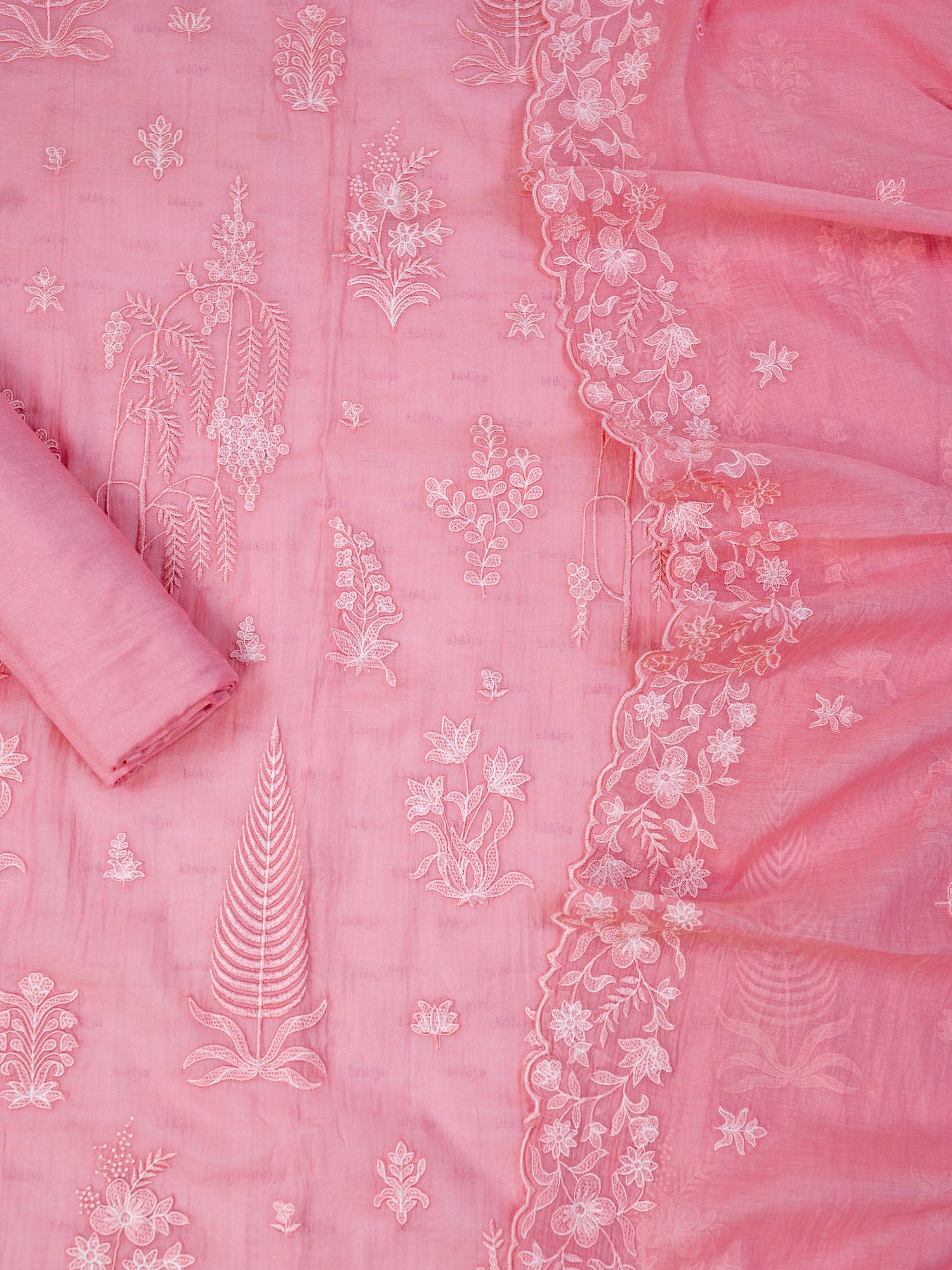 RUBAB-Unstitched Mul-Chanderi Suit Set