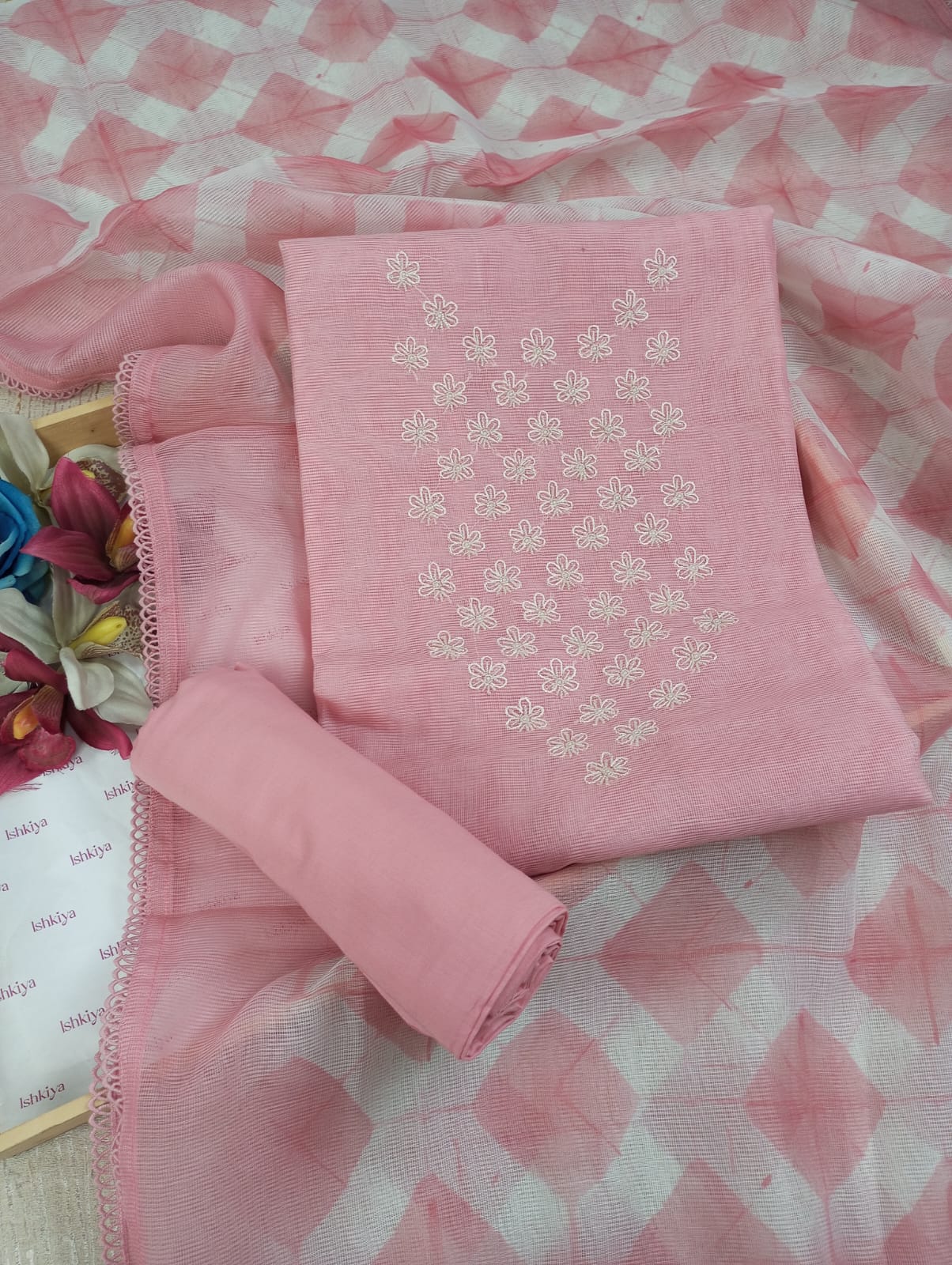 RANZISH-Unstitched Kota Suit Set