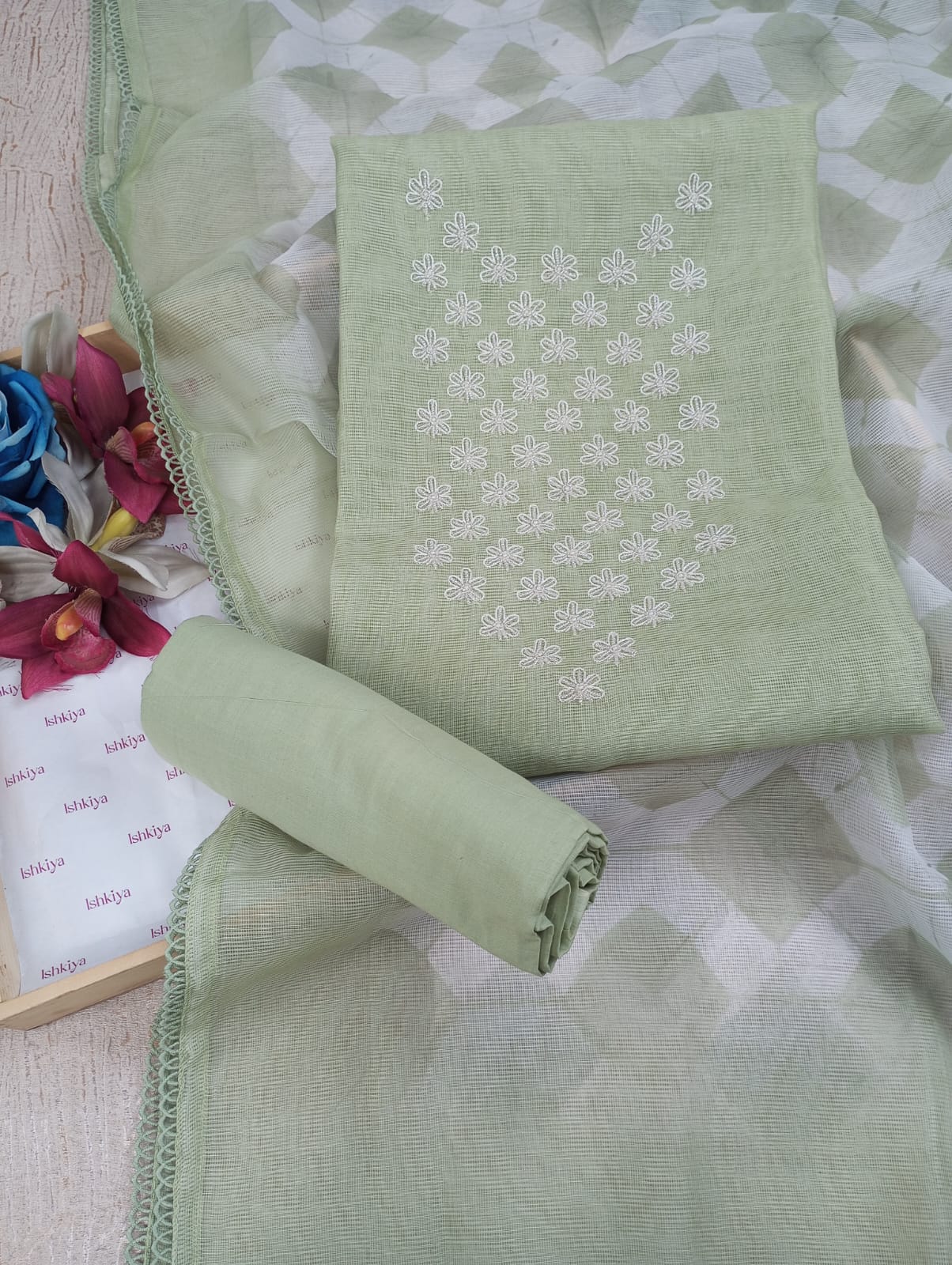 RANZISH-Unstitched Kota Suit Set