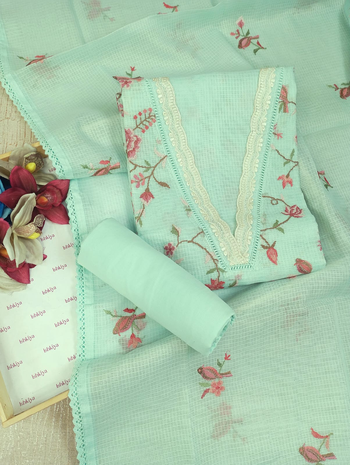 RAUNAQ-Unstitched Kota Suit Set