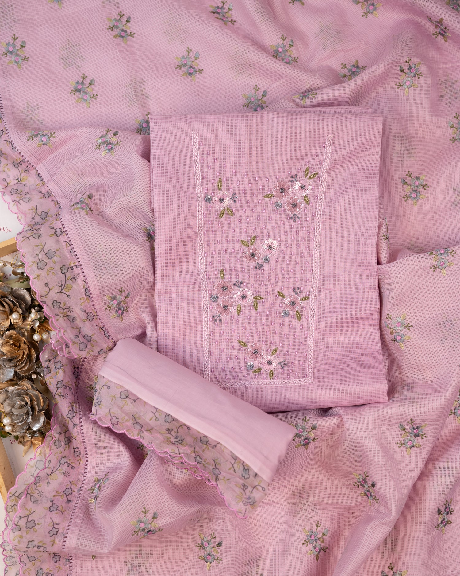 ZARNA-Unstitched Kota Suit Set