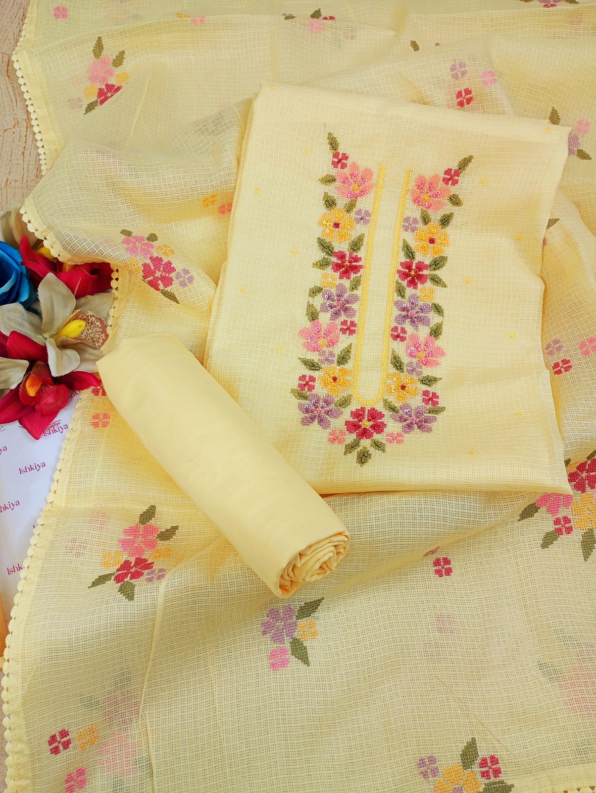 KHUSBOO-Unstitched Kota Suit Set