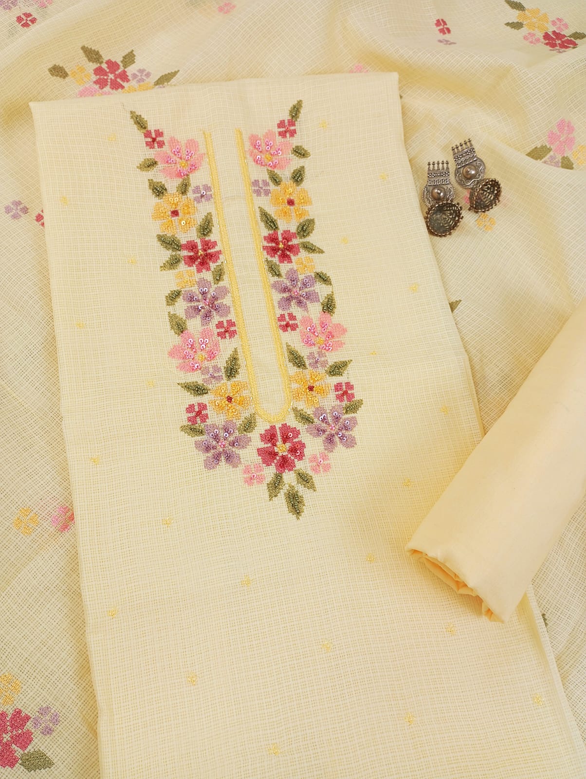 KHUSBOO-Unstitched Kota Suit Set