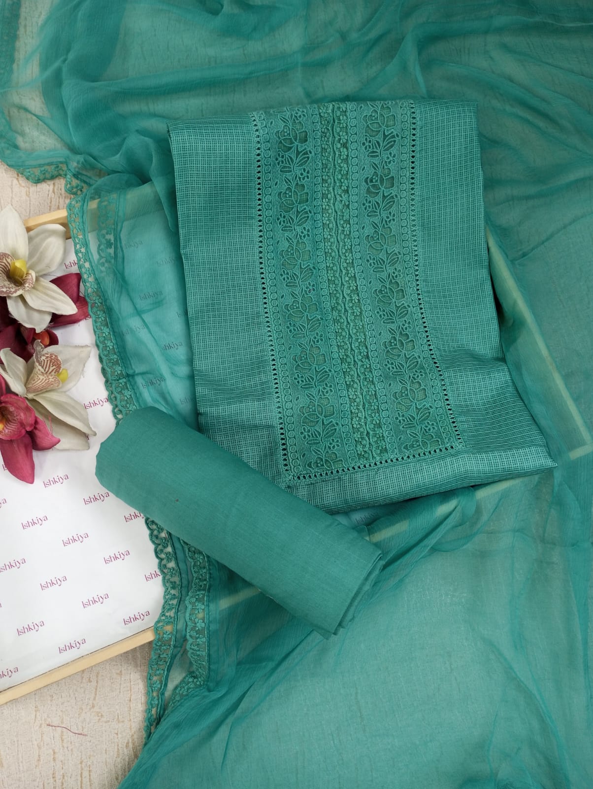NAAZ-Unstitched Kota Suit Set