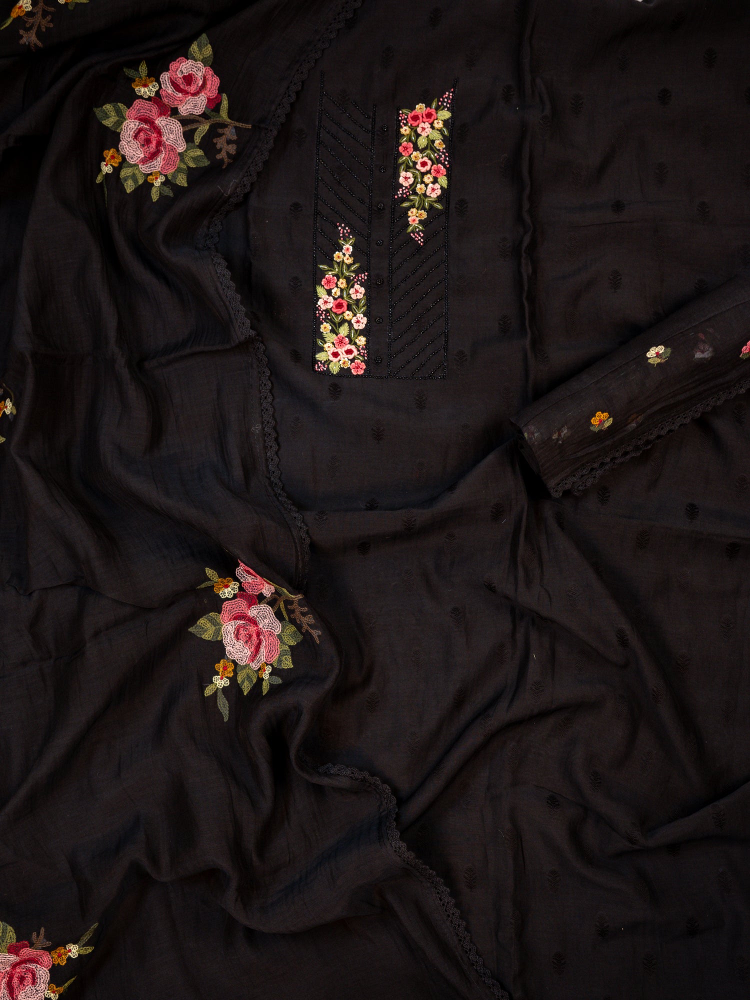 NIVA-Unstitched Mul-Chanderi Suit Set