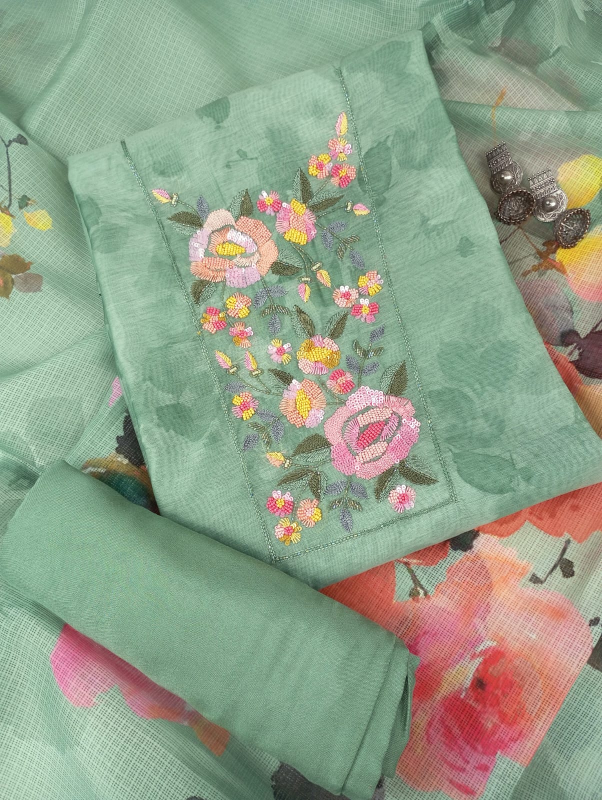 LAVENDER GRACE-Unstitched Cotton Suit Set