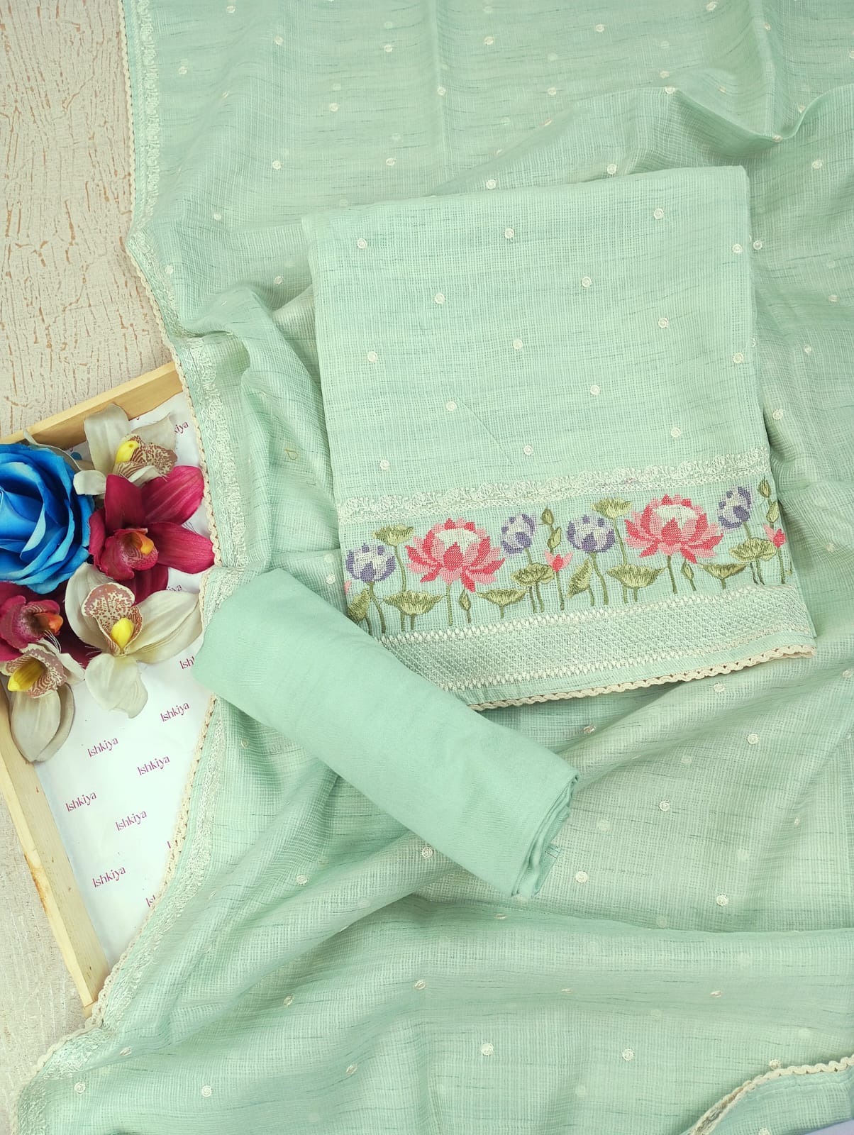 BAHAAR-Unstitched Kota Suit Set