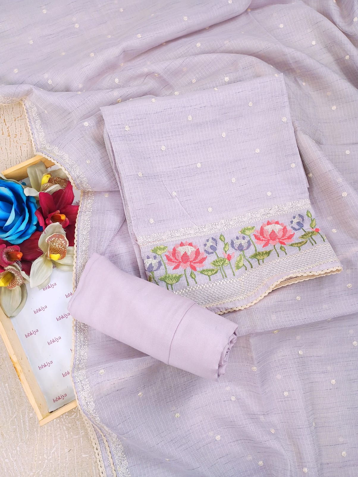 BAHAAR-Unstitched Kota Suit Set