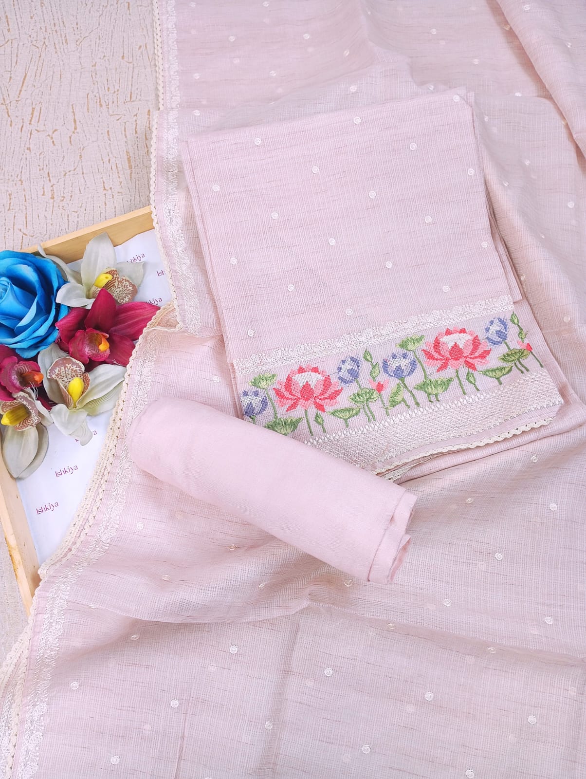 BAHAAR-Unstitched Kota Suit Set