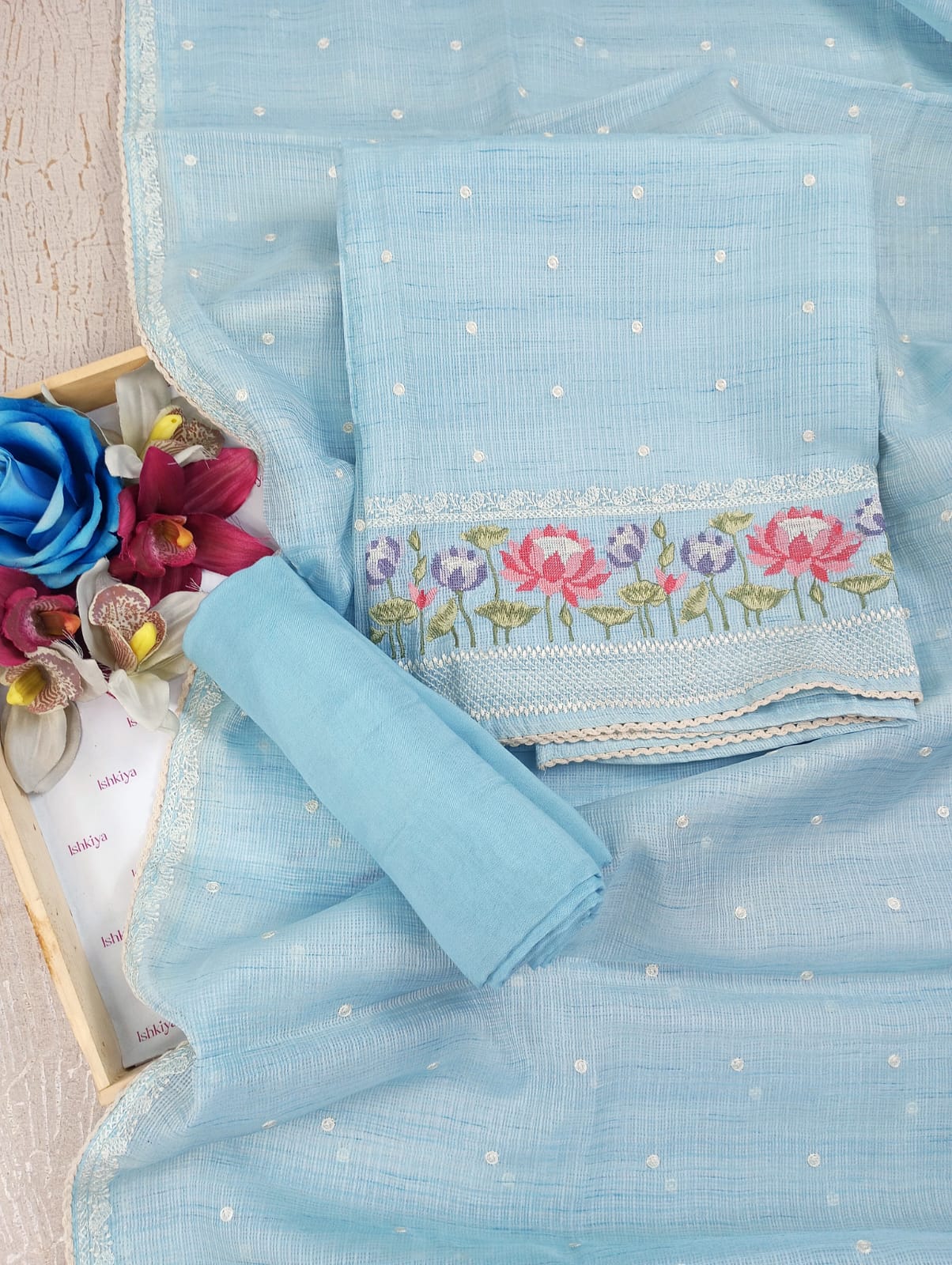 BAHAAR-Unstitched Kota Suit Set