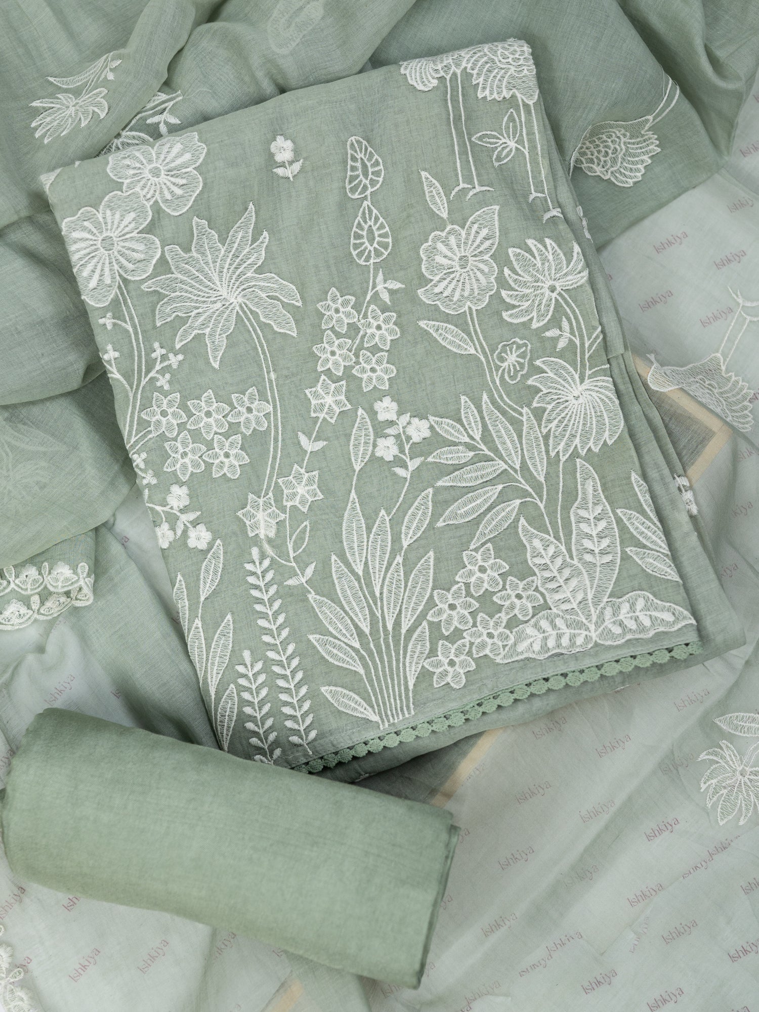 RUBARU-Unstitched Mul-Chanderi Suit Set