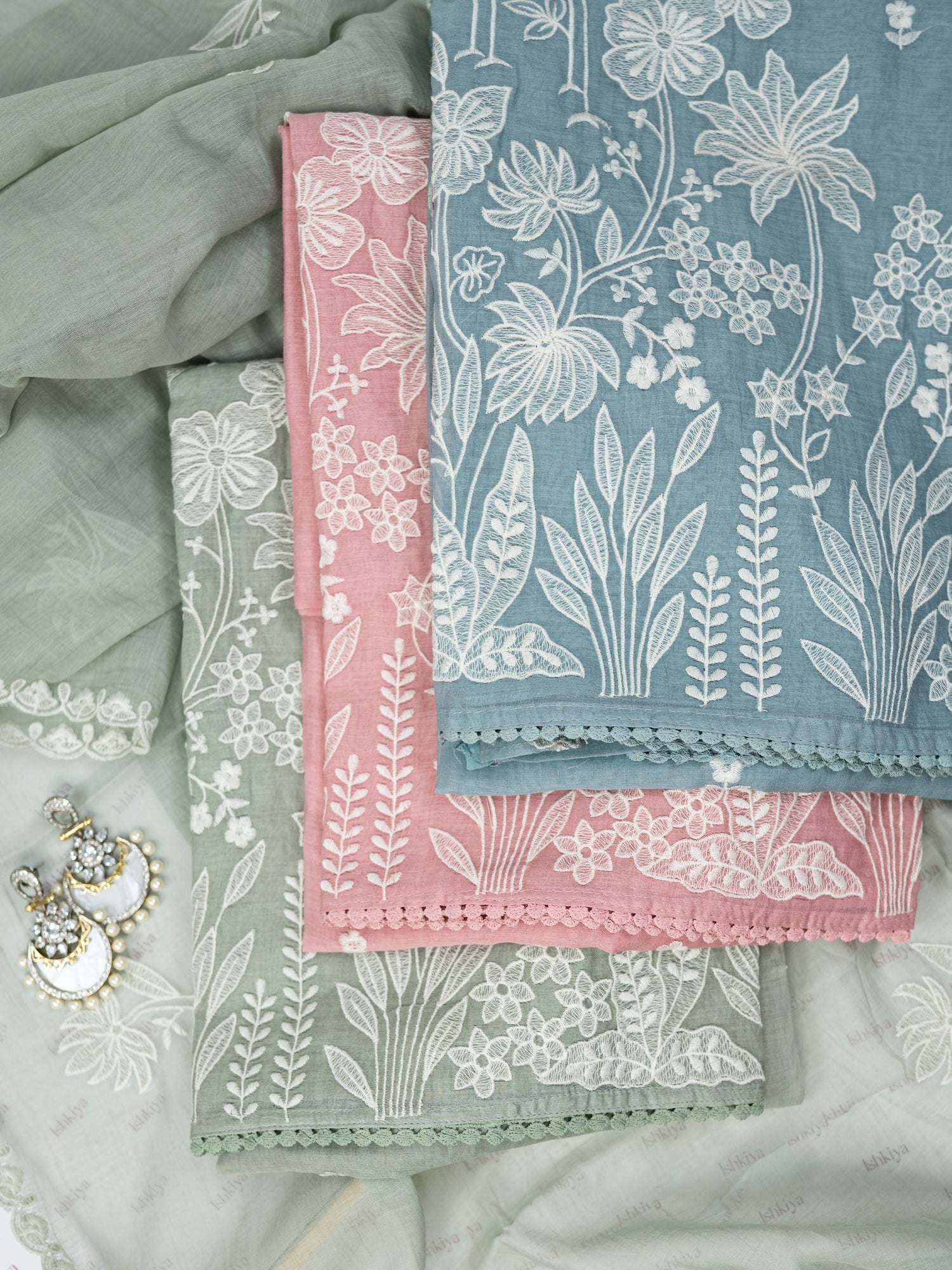 RUBARU-Unstitched Mul-Chanderi Suit Set