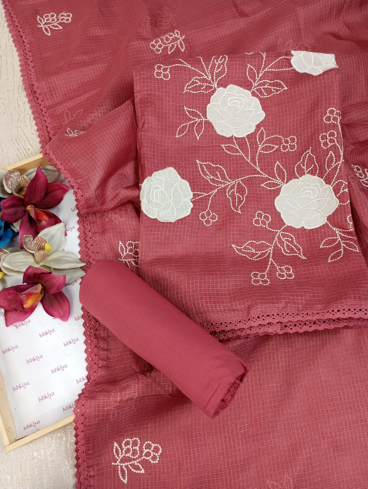 ROSHNI-Unstitched Kota Suit Set