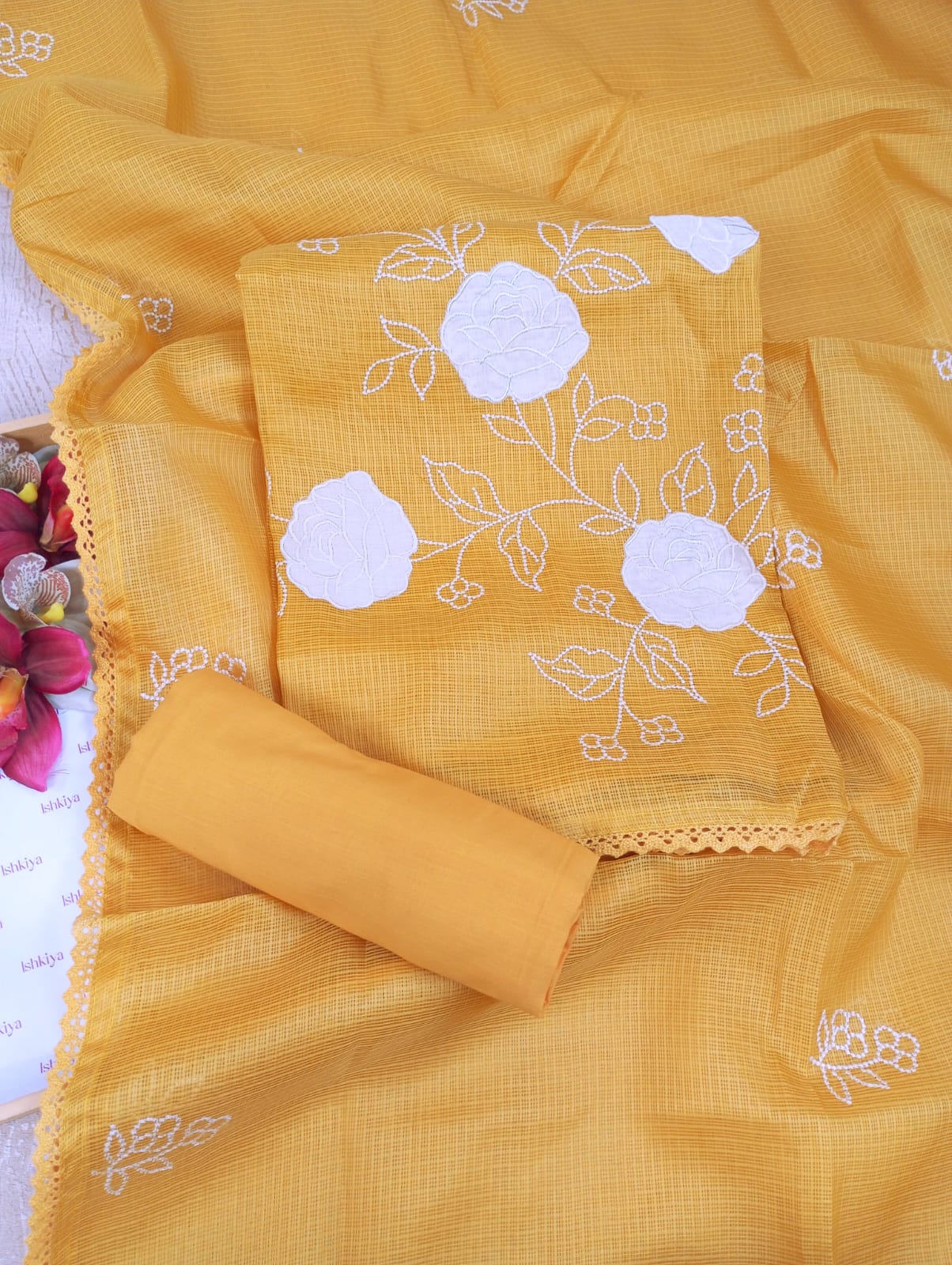 ROSHNI-Unstitched Kota Suit Set