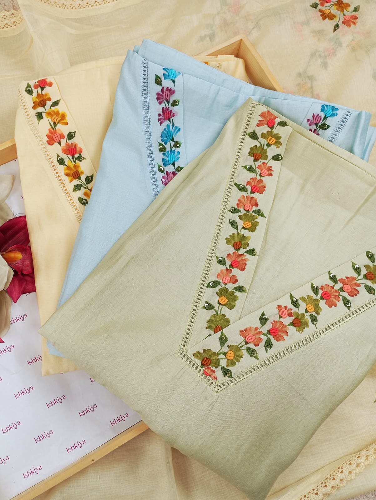 DILKASH-Unstitched Mul-Chanderi Suit Set
