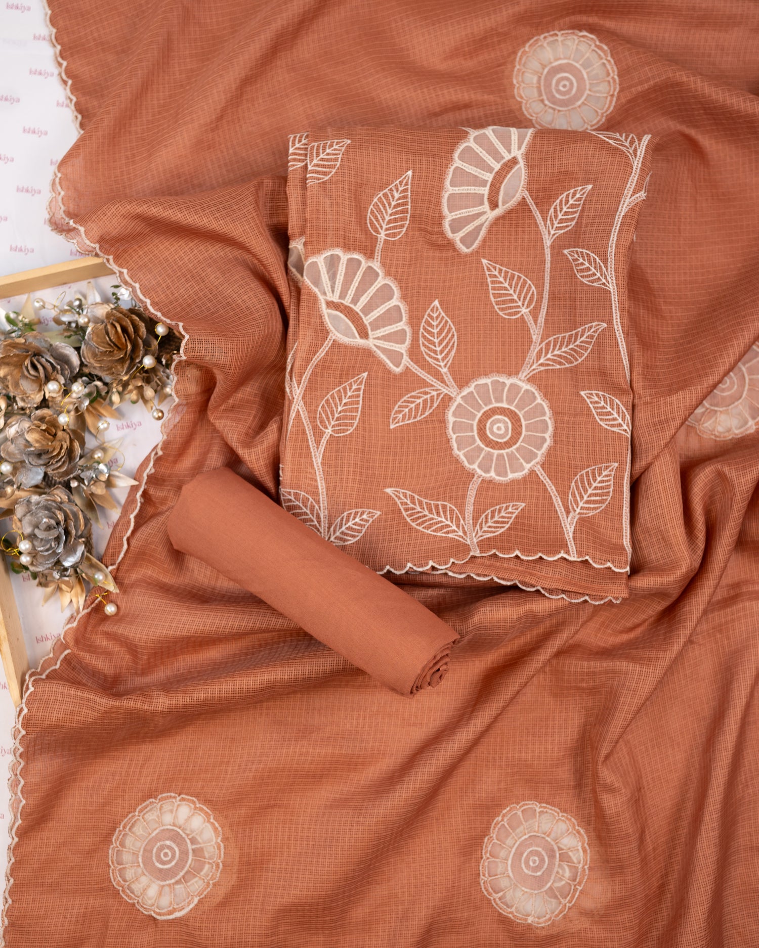 ESHAAL-Unstitched Kota Suit Set