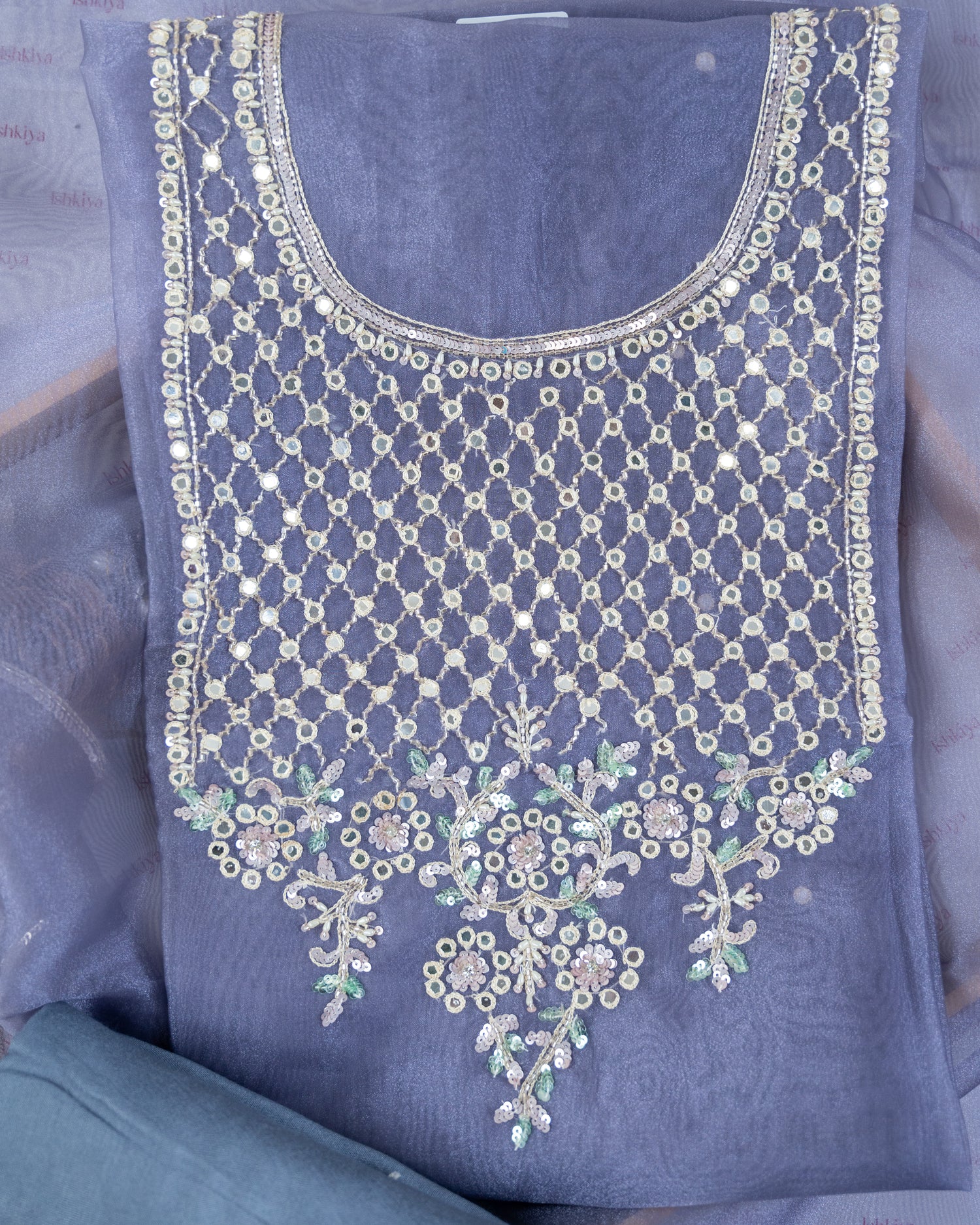 GULISTAN-Unstitched Organza Tissue Suit Set