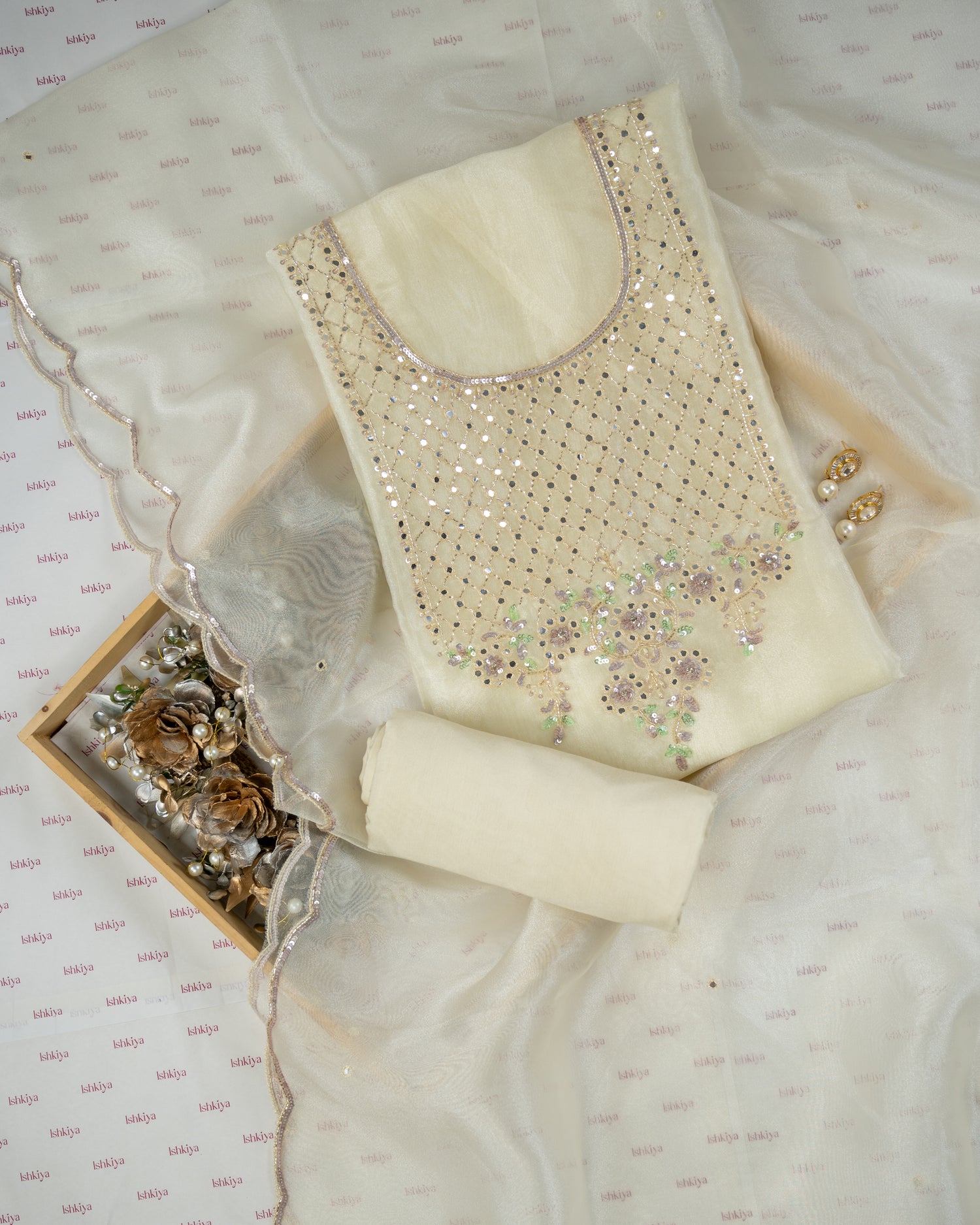 GULISTAN-Unstitched Organza Tissue Suit Set