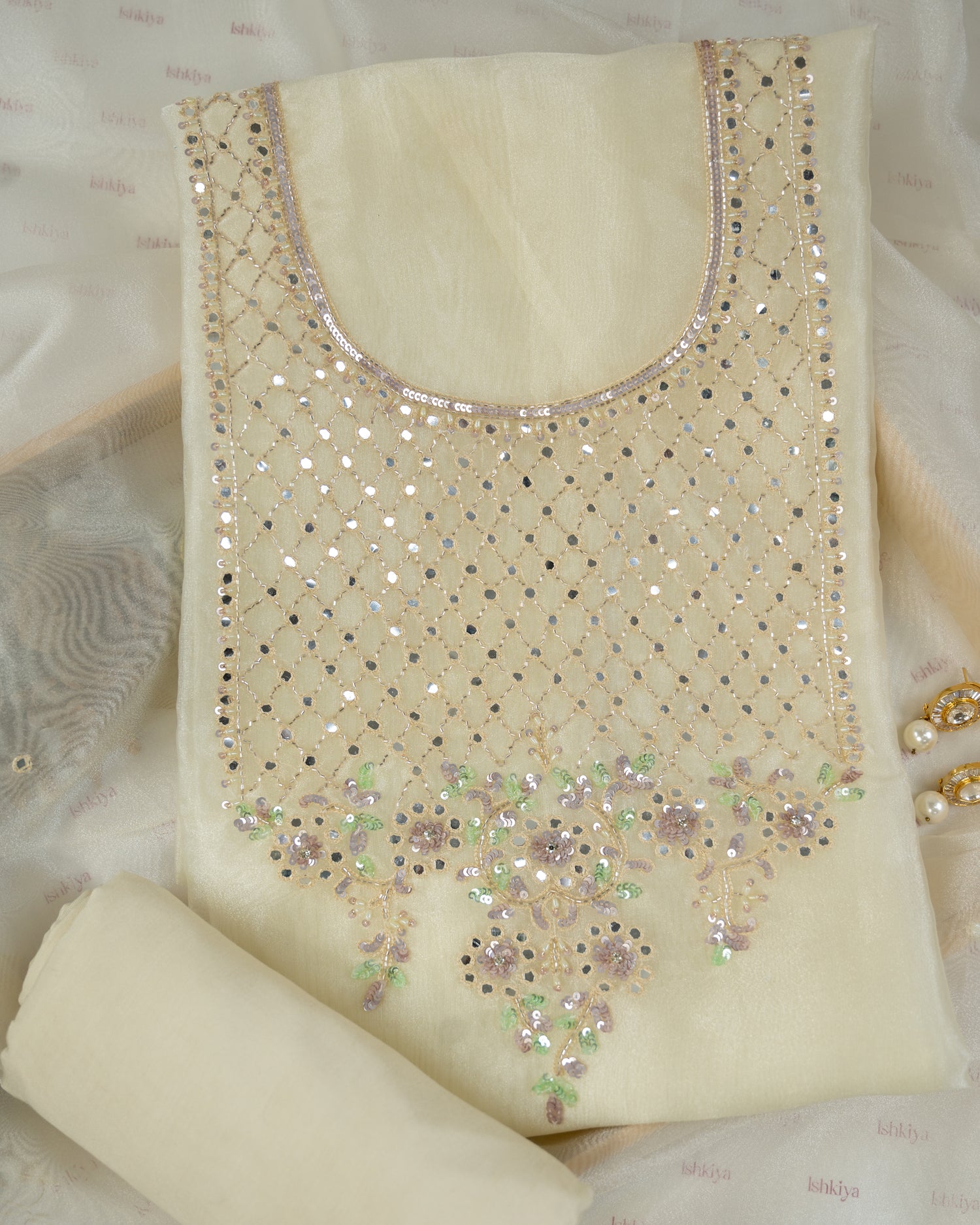 GULISTAN-Unstitched Organza Tissue Suit Set