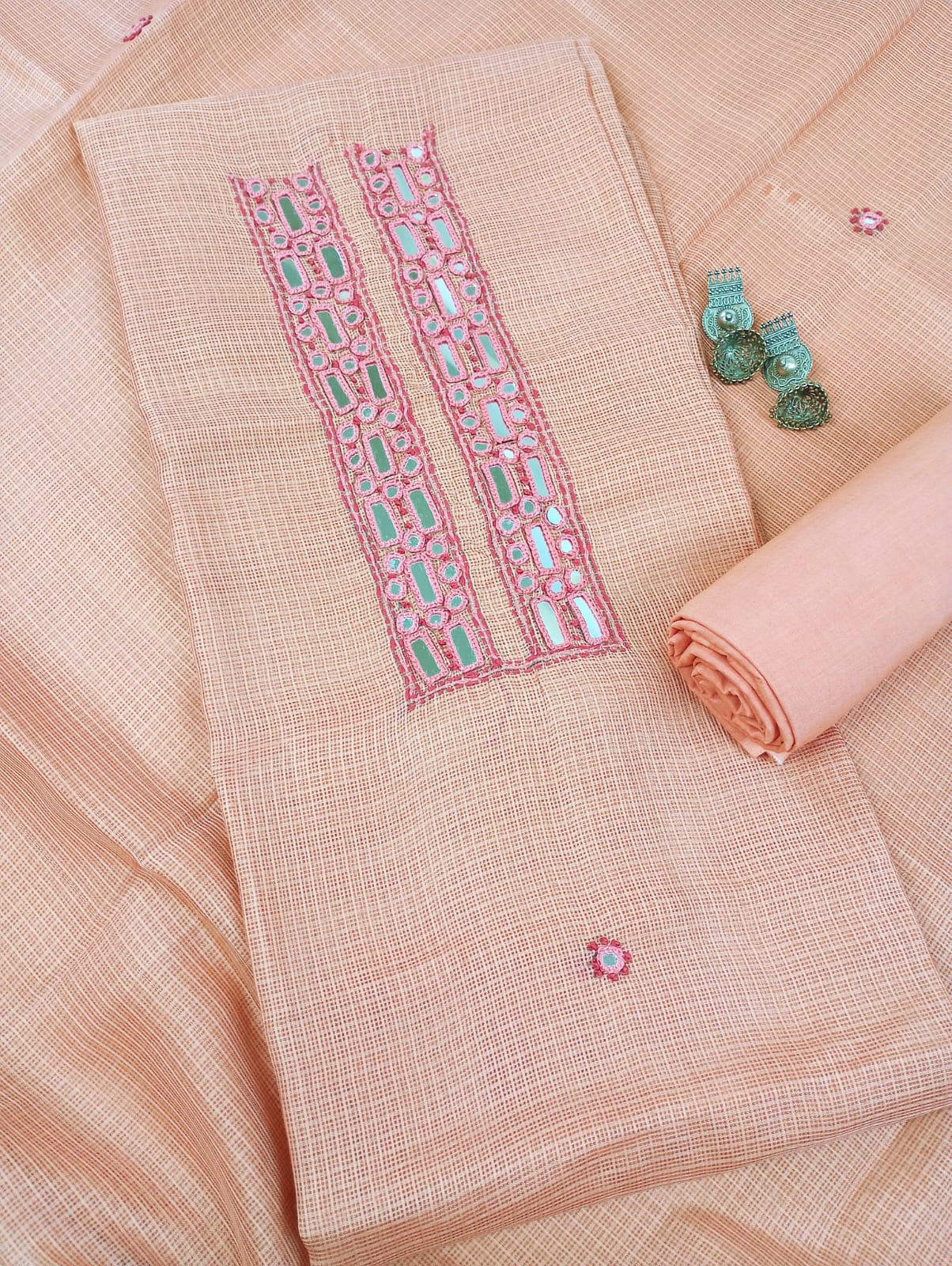 ROOHANIYAT-Unstitched Kota Suit Set