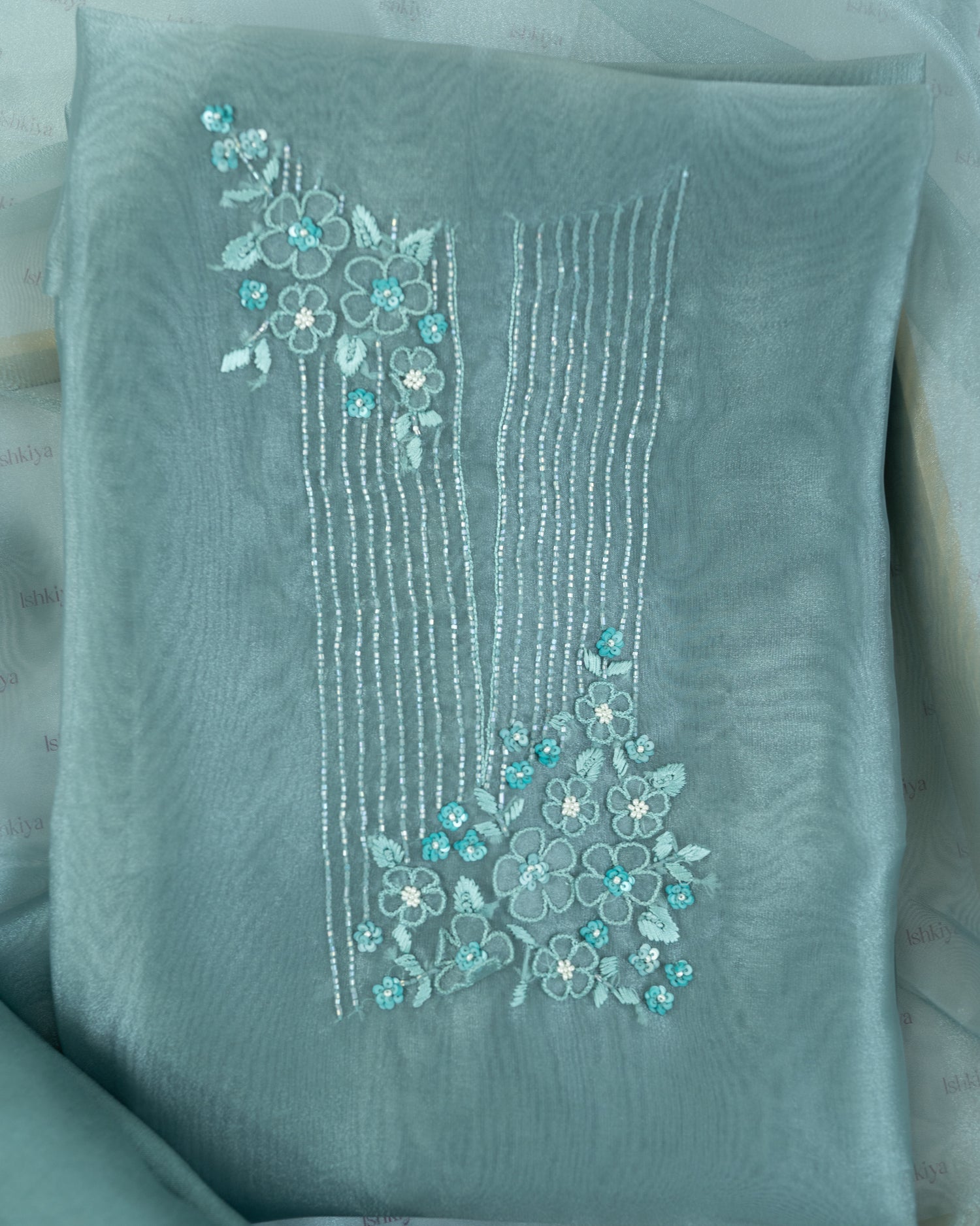 BASANT-Unstitched Organza Tissue Suit Set