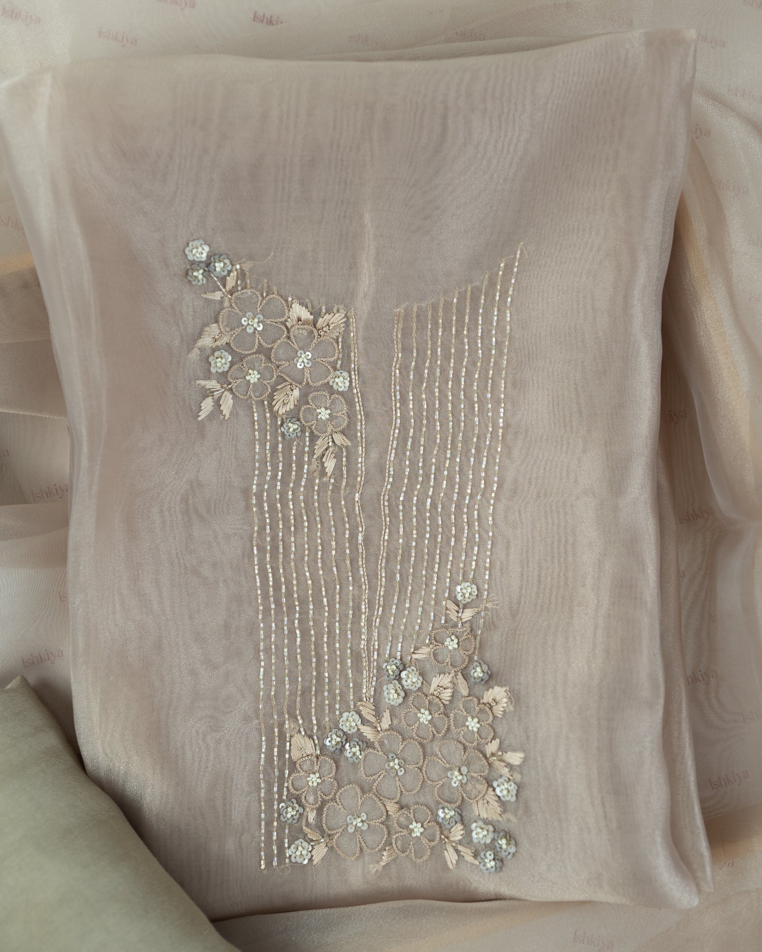 BASANT-Unstitched Organza Tissue Suit Set