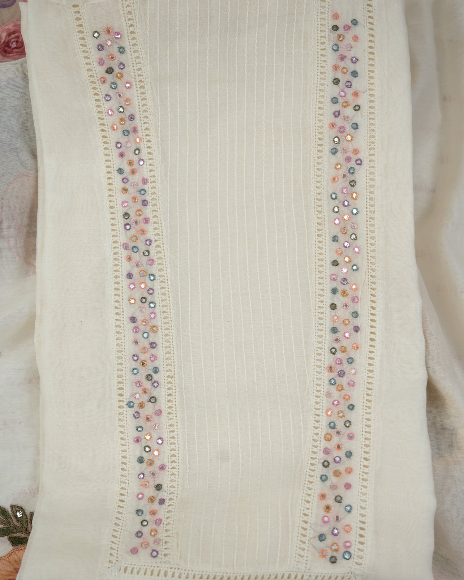 KHWAAB-Unstitched Mul-Chanderi Suit Set