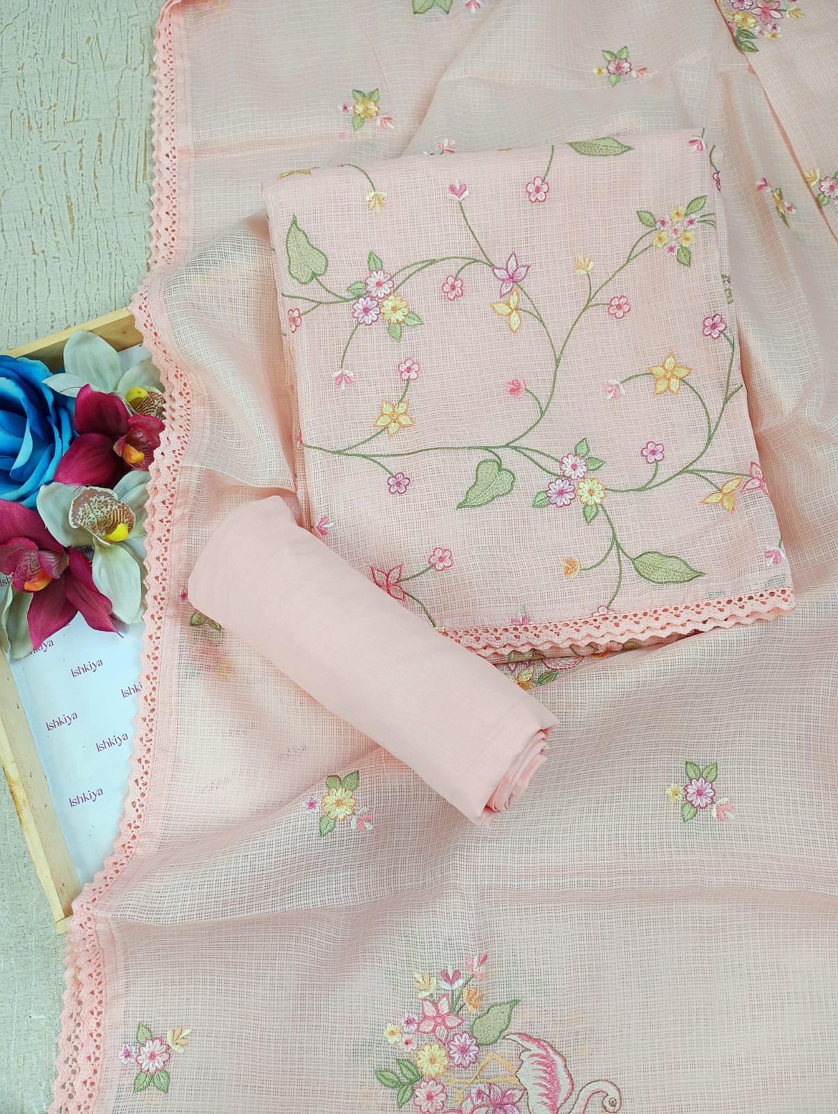 DHOOP-Unstitched Kota Suit Set