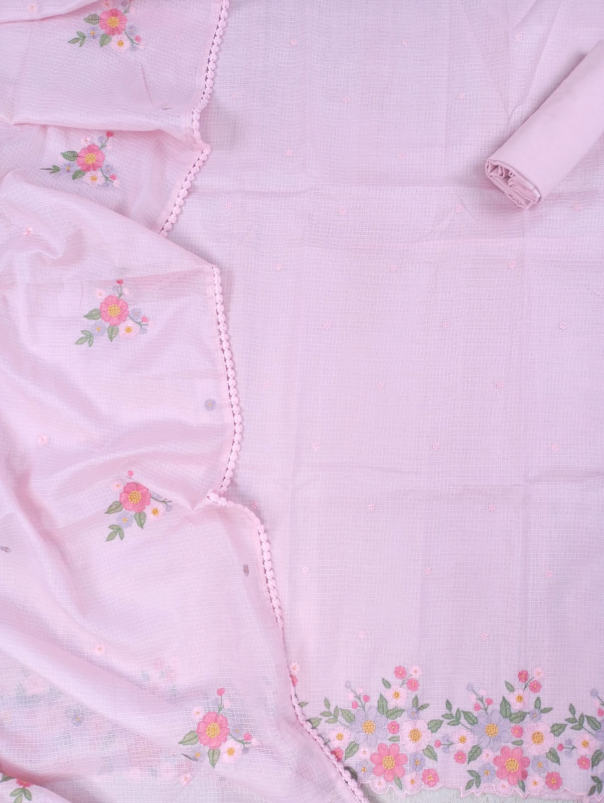 CHAMAK-Unstitched Kota Suit Set