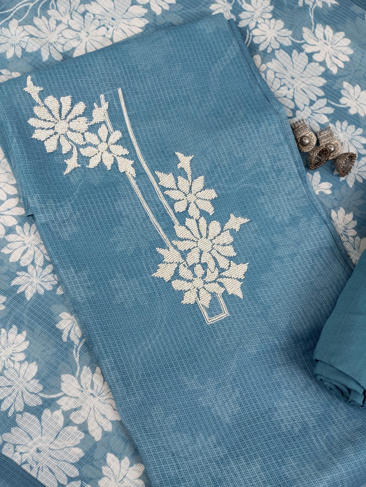 NAZAARA-Unstitched Kota Suit Set