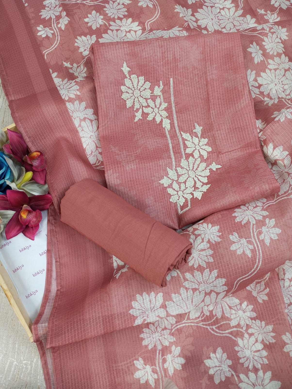 NAZAARA-Unstitched Kota Suit Set