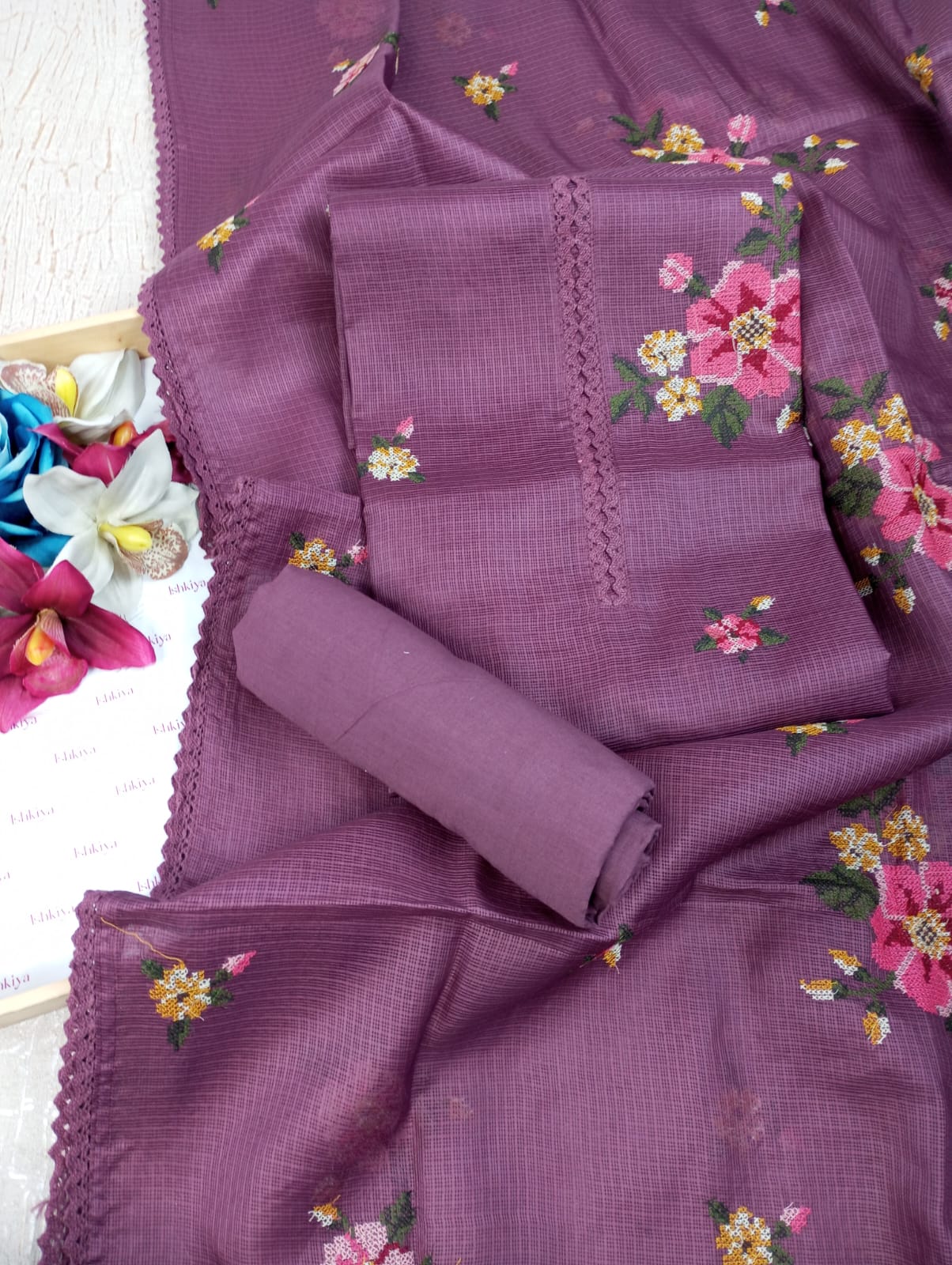 NOOR-Unstitched Kota Suit Set