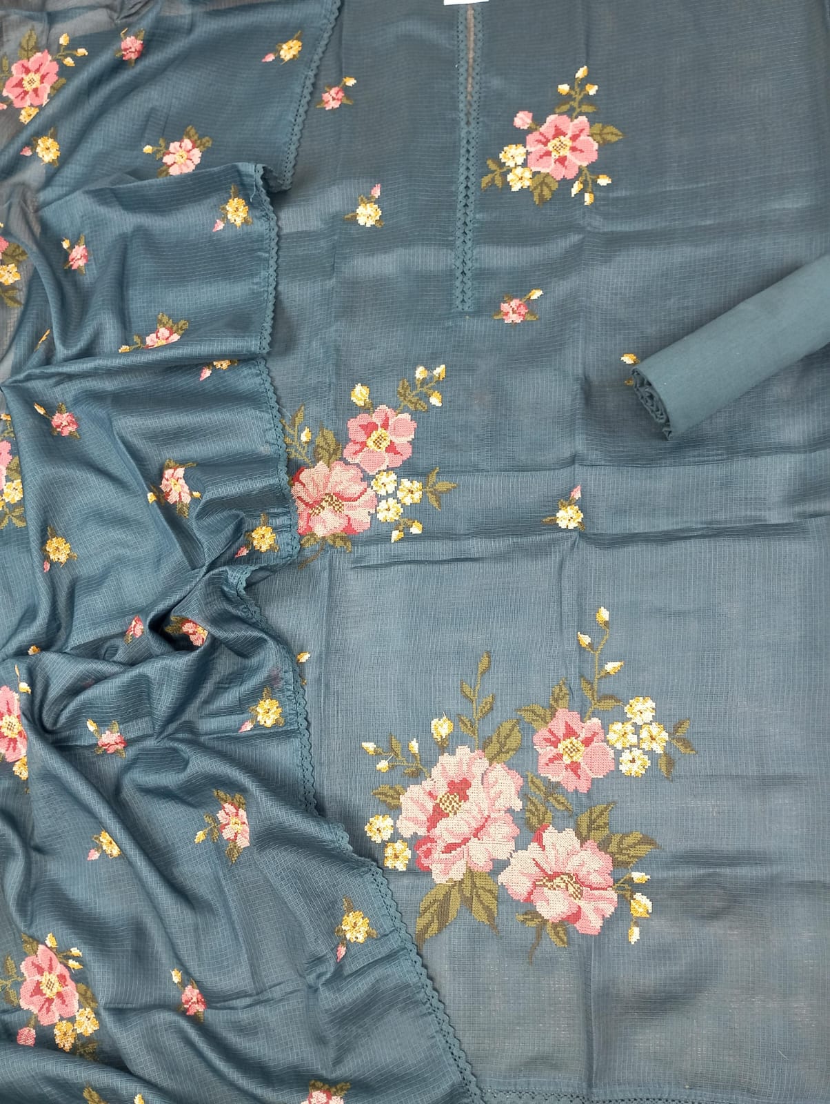 NOOR-Unstitched Kota Suit Set