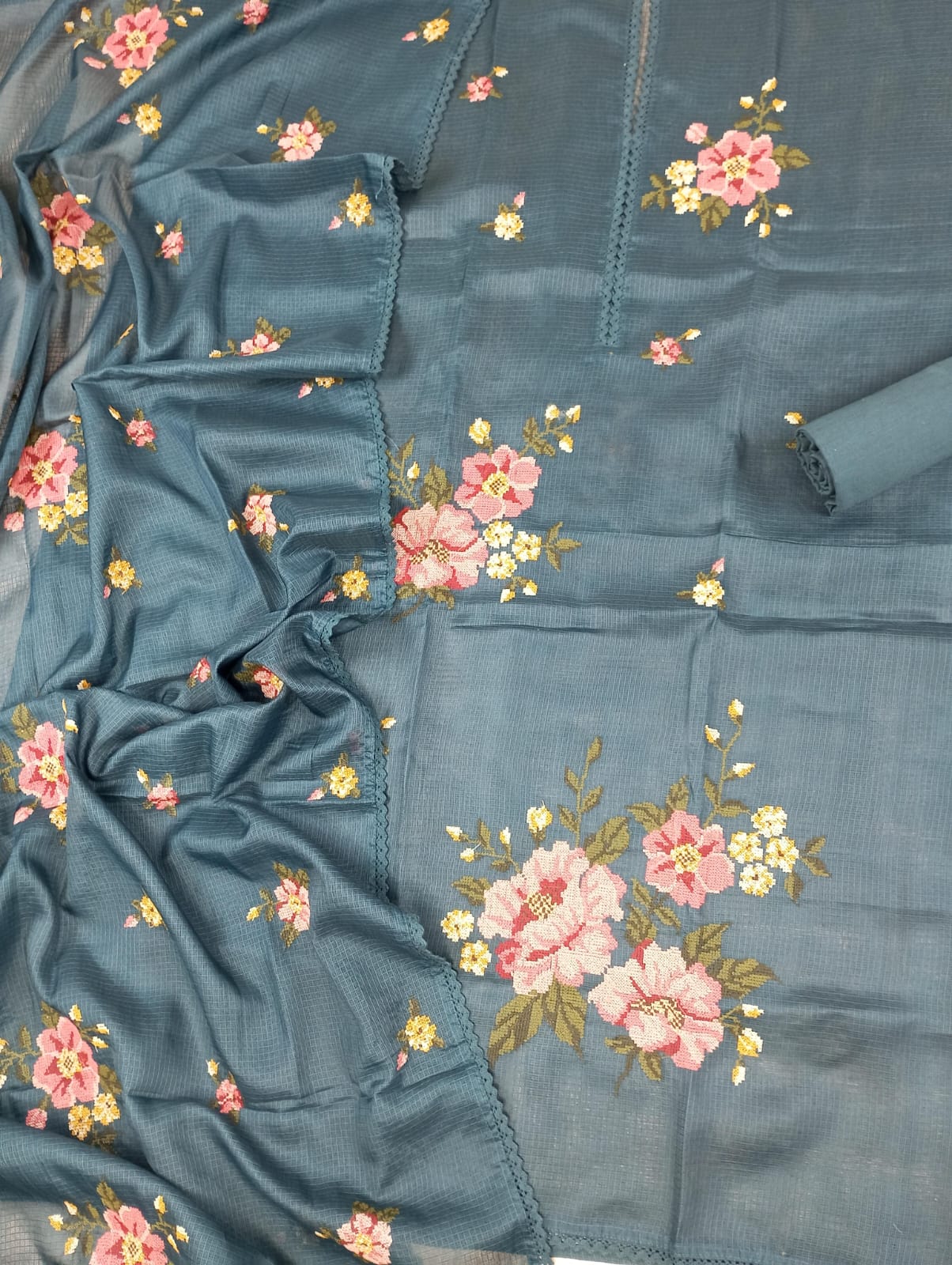 NOOR-Unstitched Kota Suit Set