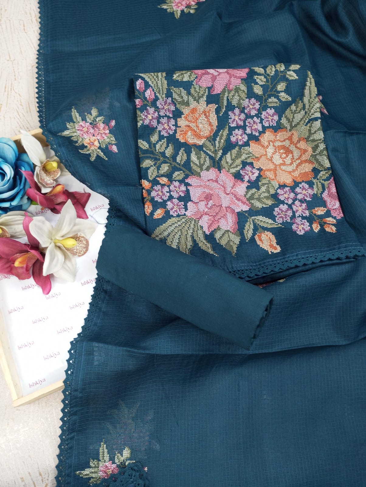 RANG ROOP-Unstitched Kota Suit Set