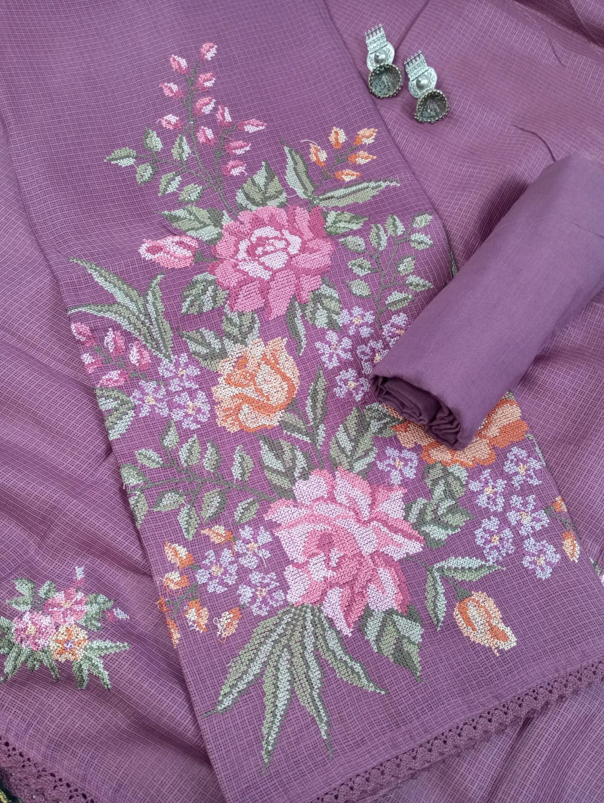 RANG ROOP-Unstitched Kota Suit Set