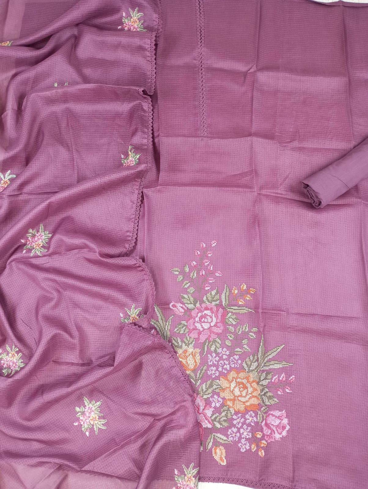 RANG ROOP-Unstitched Kota Suit Set