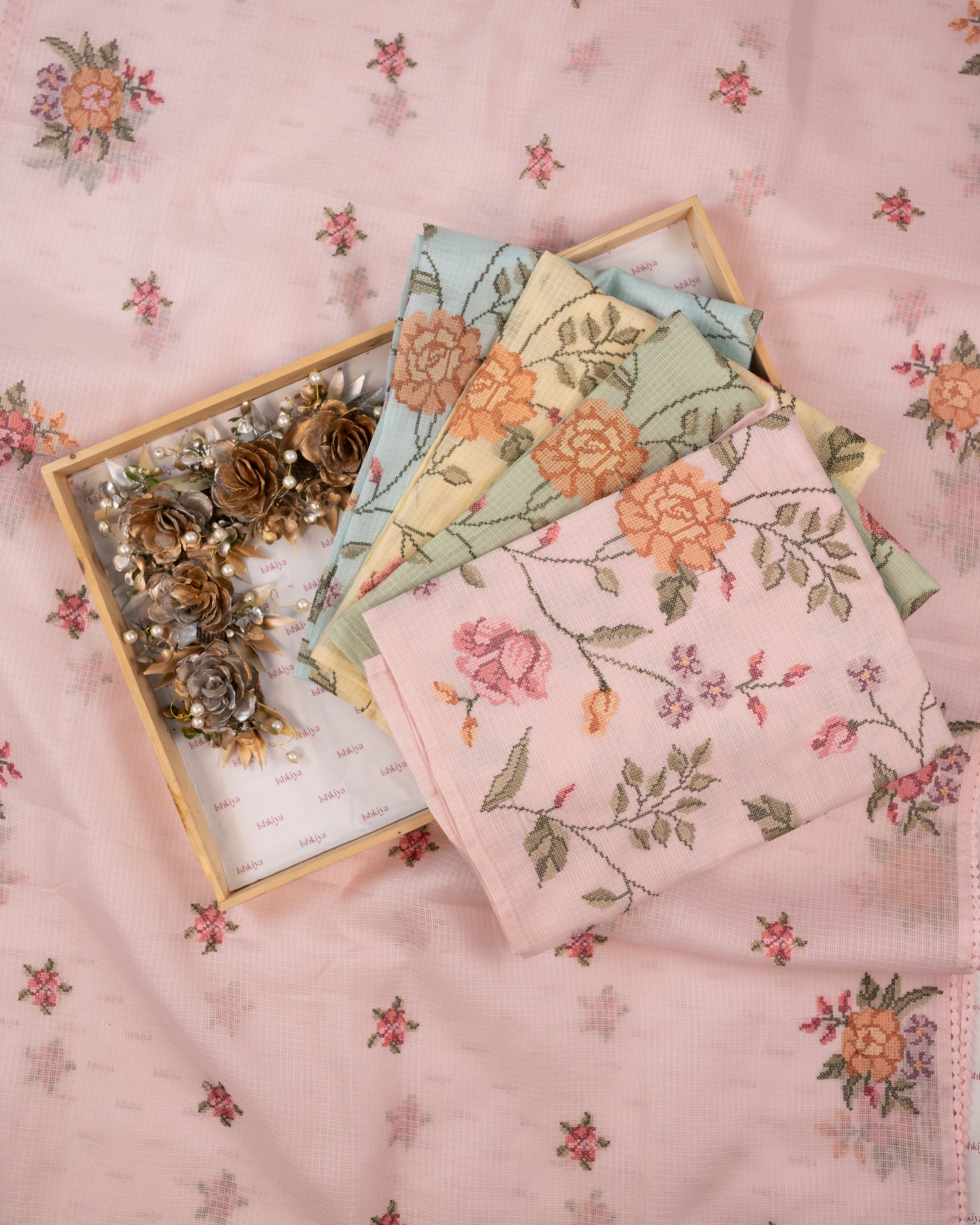 SHABNAM-Unstitched Kota Suit Set