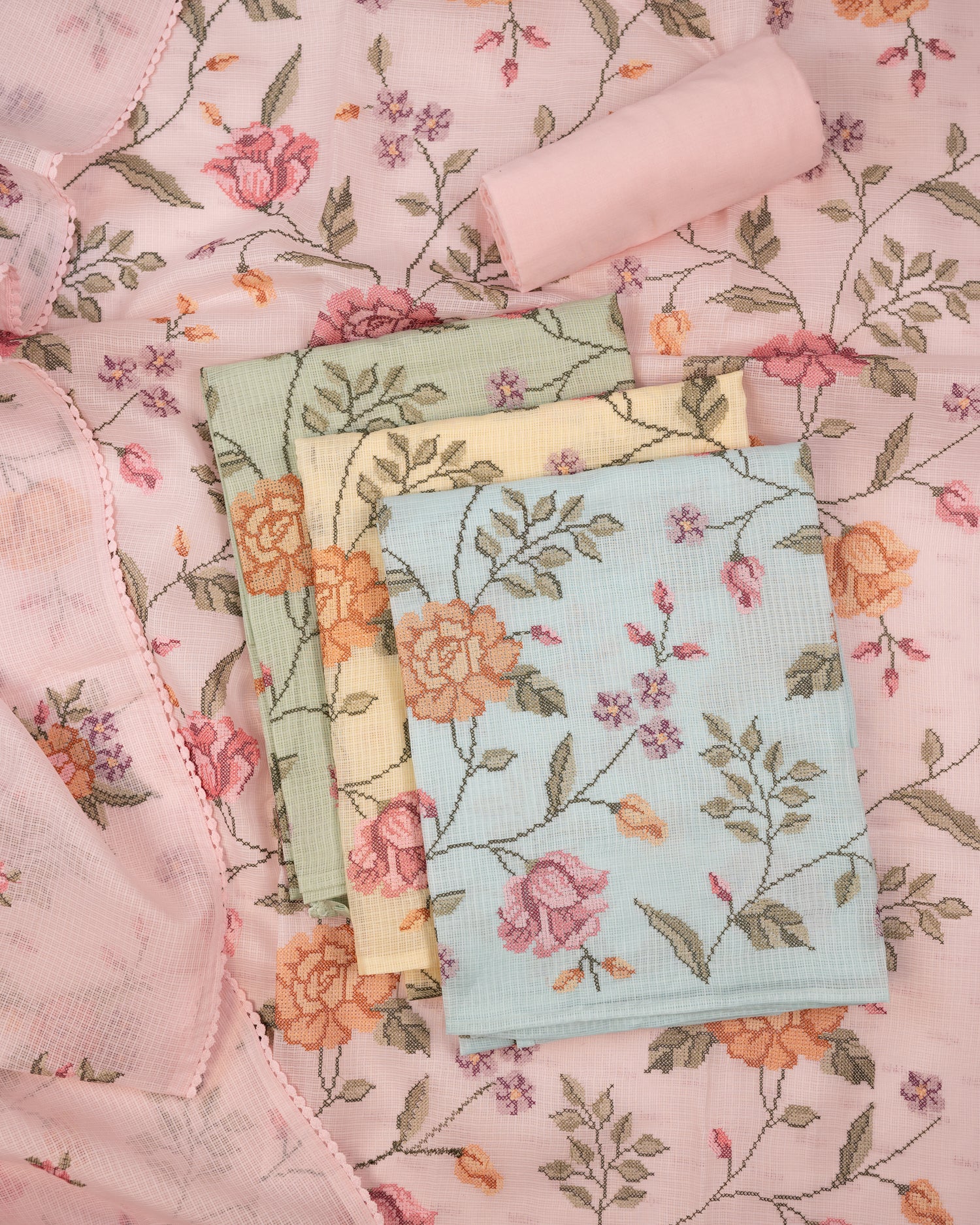 SHABNAM-Unstitched Kota Suit Set