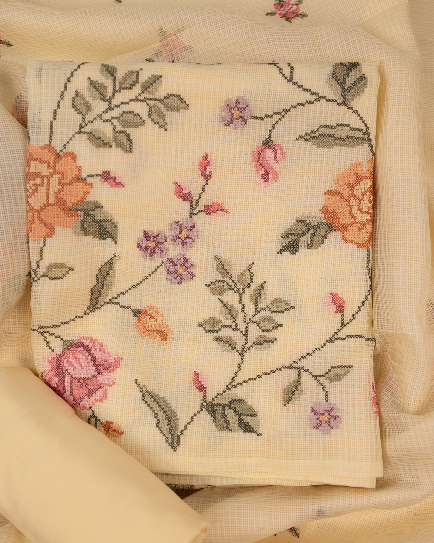 SHABNAM-Unstitched Kota Suit Set