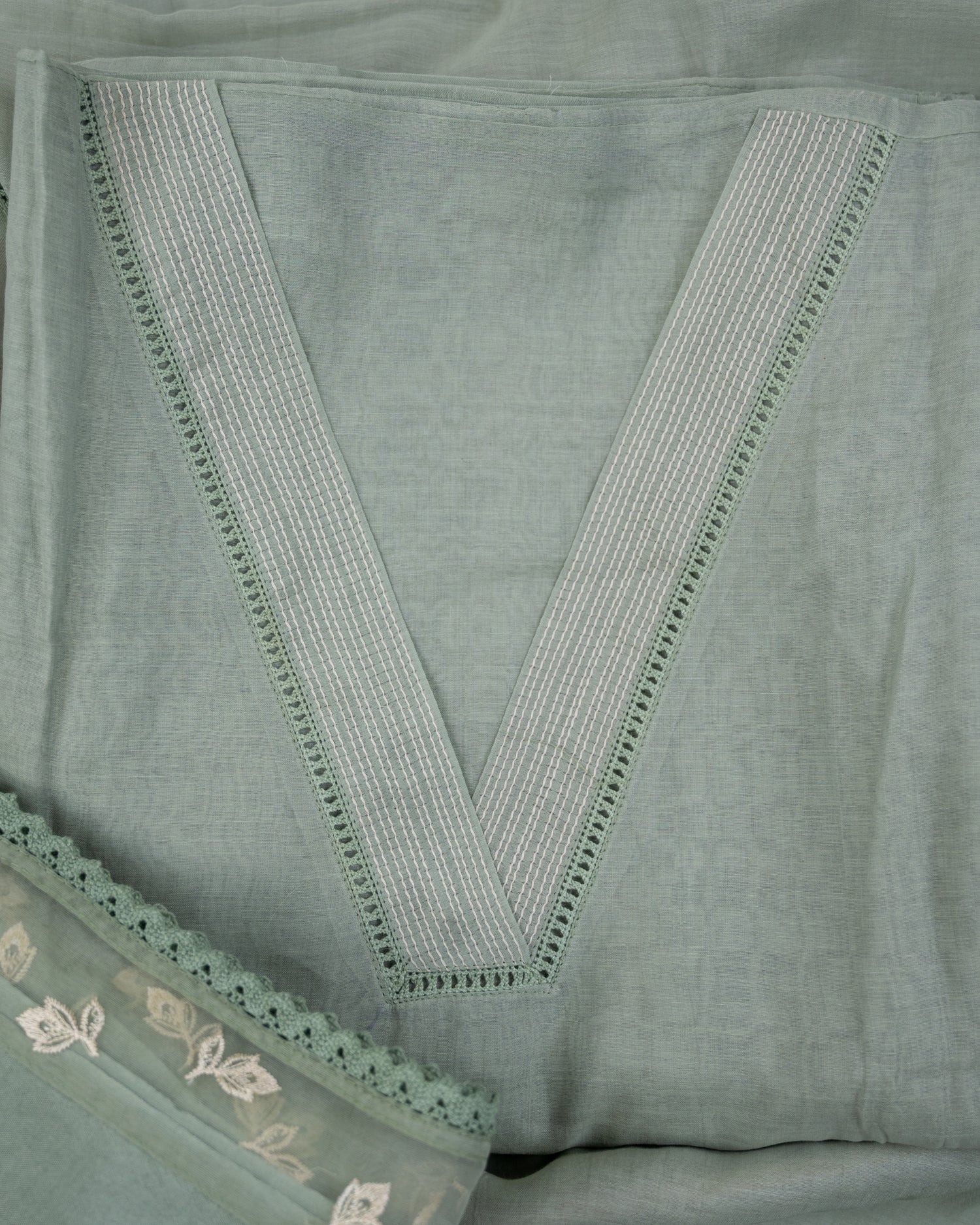 PALASH-Unstitched Mul-Chanderi Suit Set