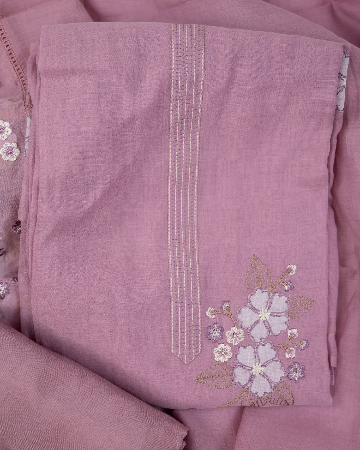 RIMJHIM-Unstitched Mul-Chanderi Suit Set