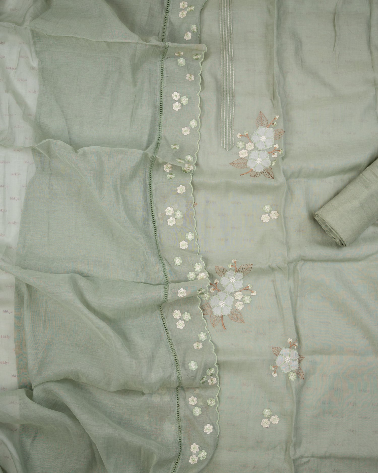 RIMJHIM-Unstitched Mul-Chanderi Suit Set