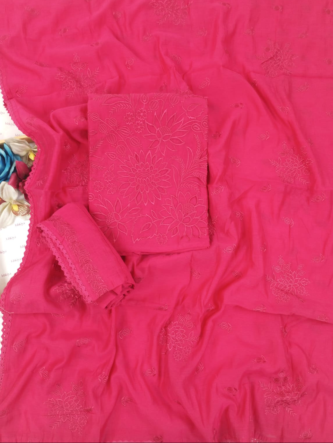 SILSILA-Unstiched Mul-Chanderi Suit set