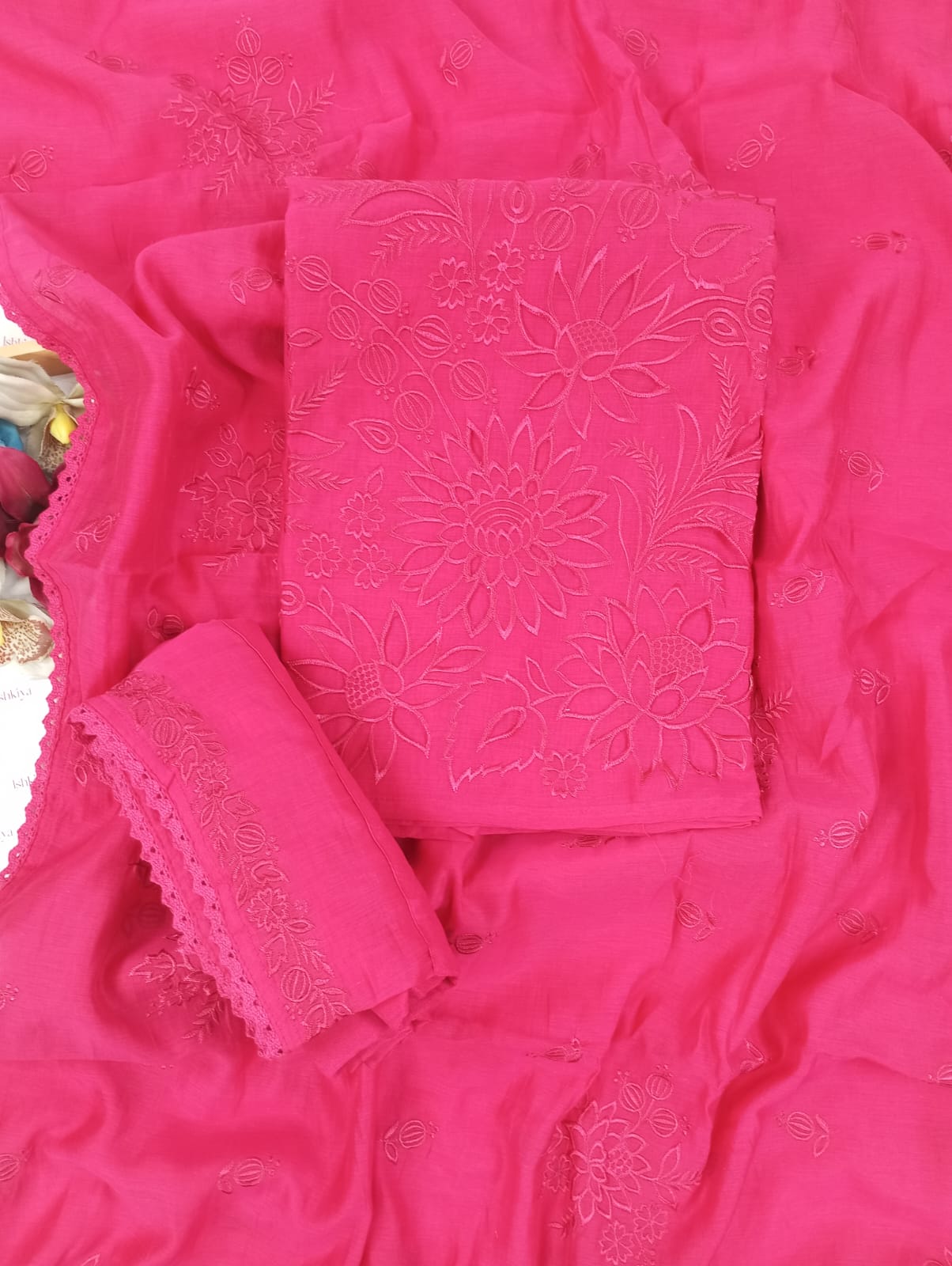 SILSILA-Unstiched Mul-Chanderi Suit set