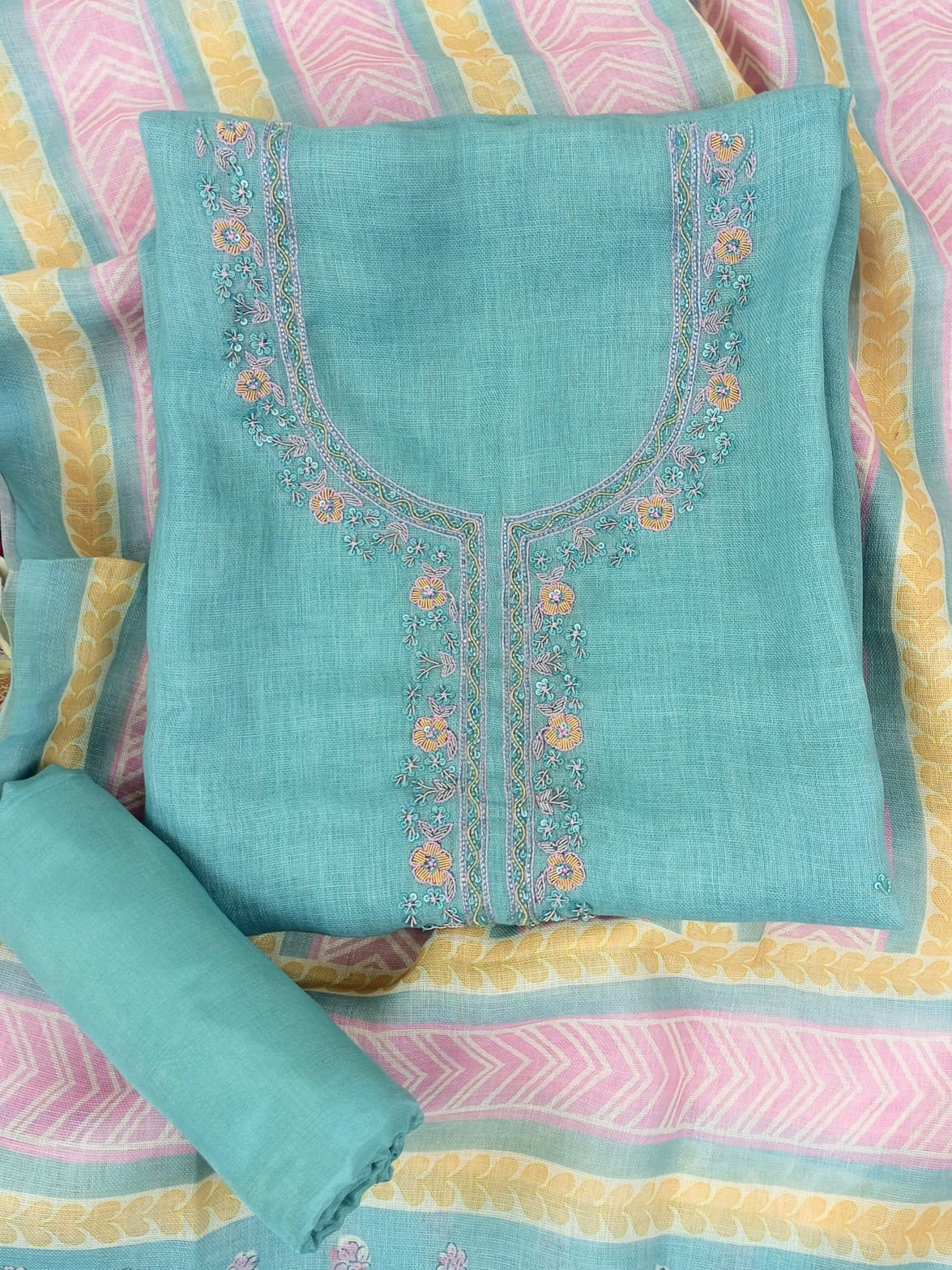 ULFAT-Unstitched Linen Suit Set